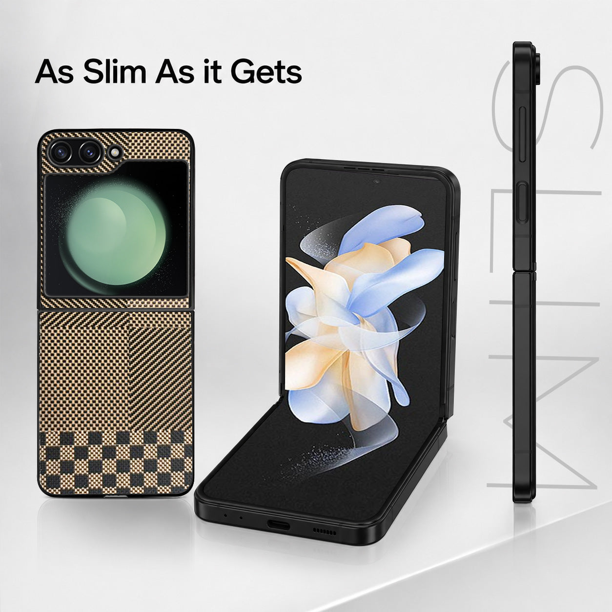 For Samsung Galaxy Z Flip 5 Back Flip Case Cover (Craft Printed Design | Hybrid Texture | Inside Microfiber Cloth)