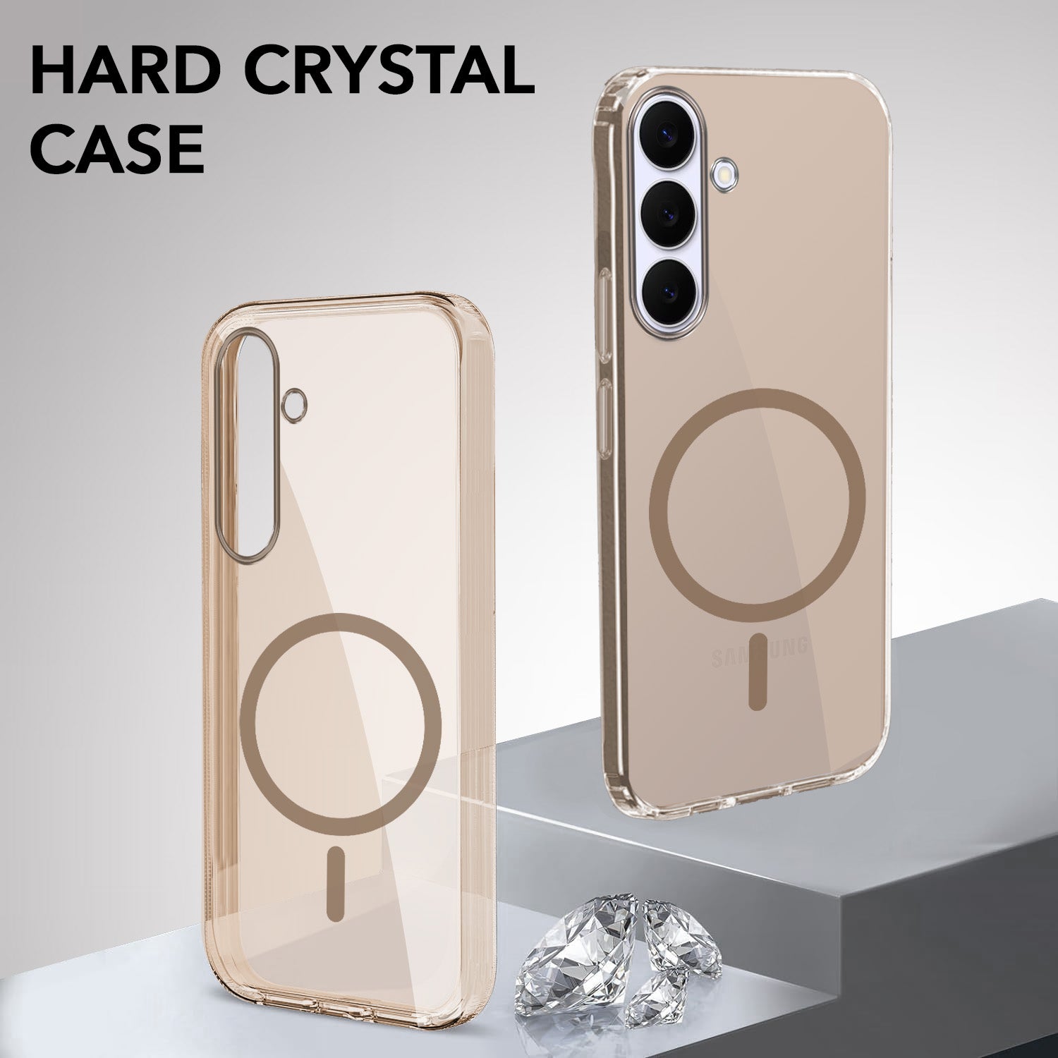 For Samsung Galaxy S25 Back Cover Case Lifetime Anti-Yellow MagSafe Compatible Clear (Sleek Hard Crystal | Shockproof and Camera Protection)