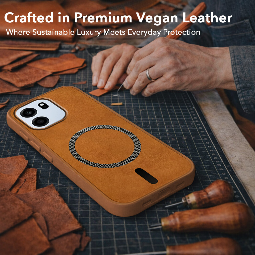For Oneplus Nord CE 6 Back Cover Case Leather Finish (MagSafe Compatible Wireless Charging | Soft Touch | Camera Bump Protection)
