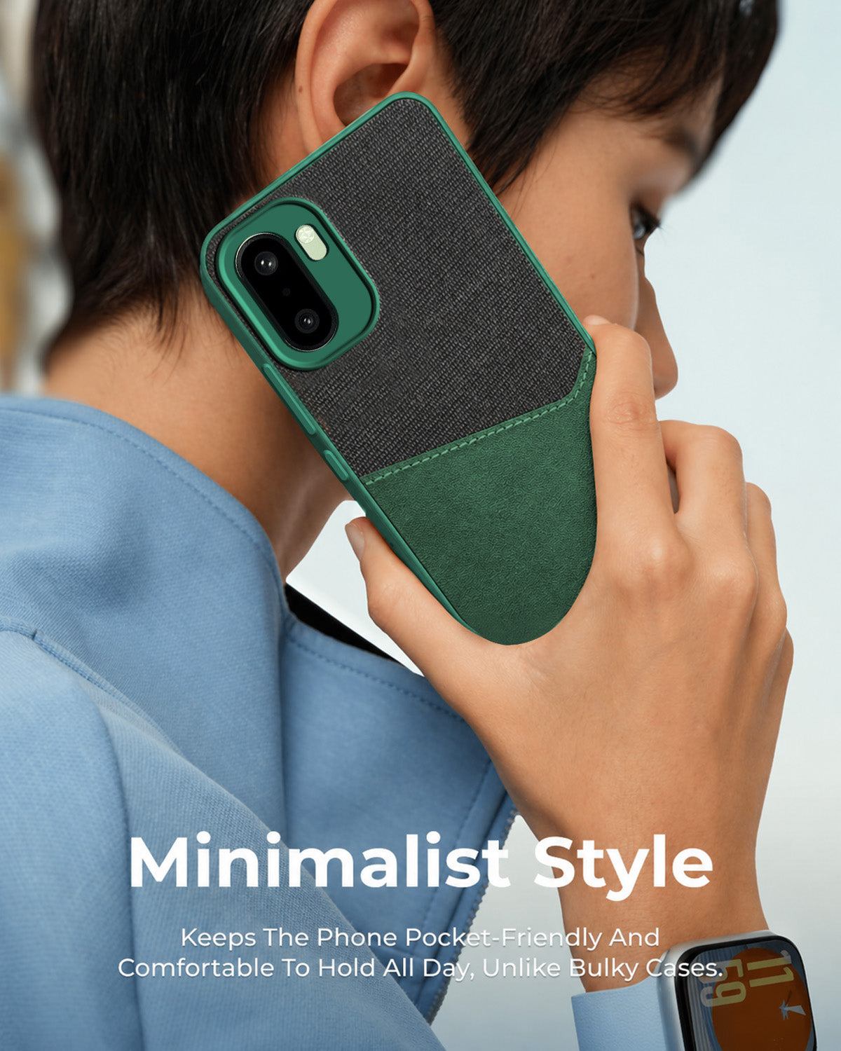 For OnePlus 15R Back Cover Case (Dual PU Leather Stitch | Professional Minimalist | Soft and Flexible)