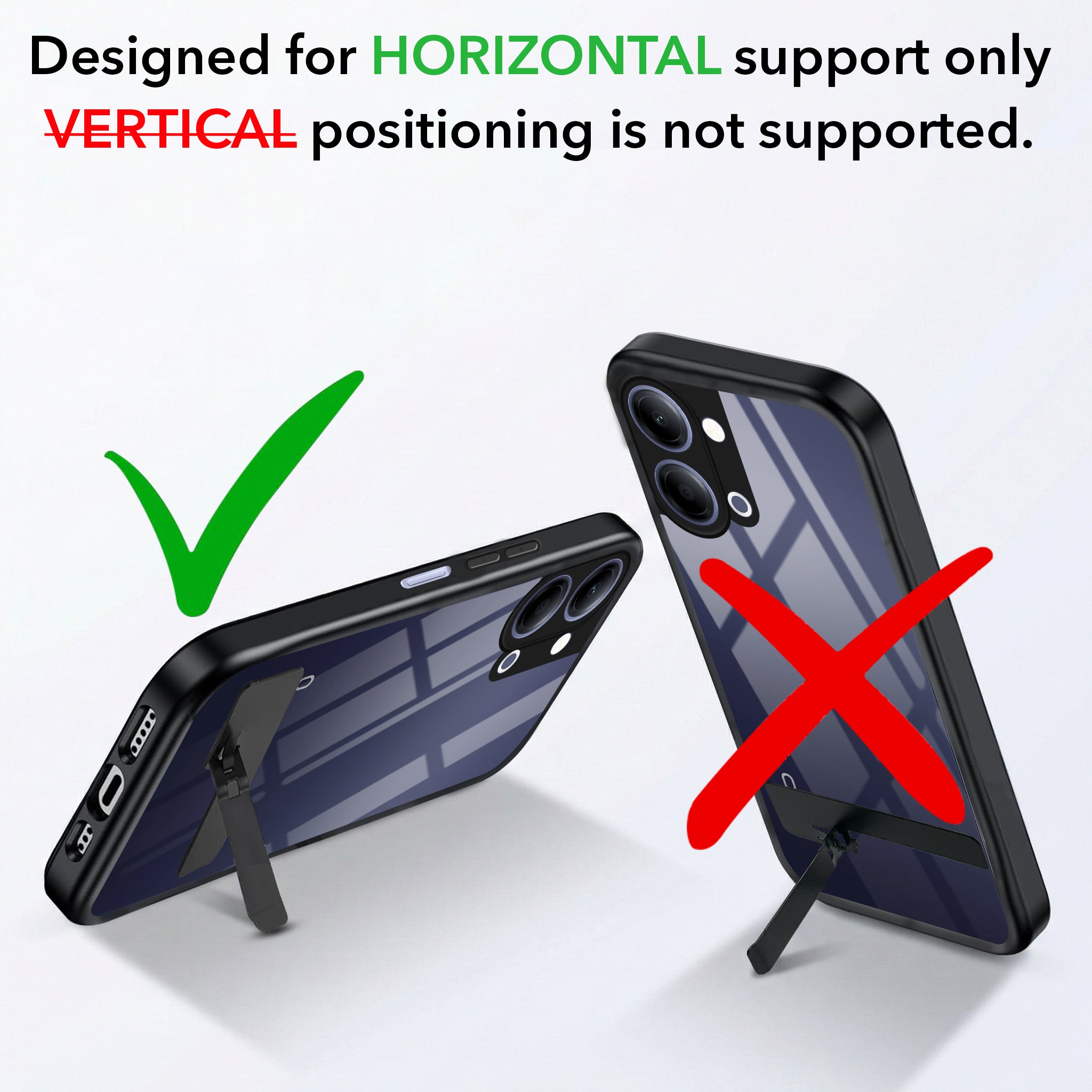 For Vivo Y05 4G Back Cover Case (Built-in Stand | Lifetime Anti Yellow | Kickstand Shockproof | Camera Protection | MagSafe Compatible)