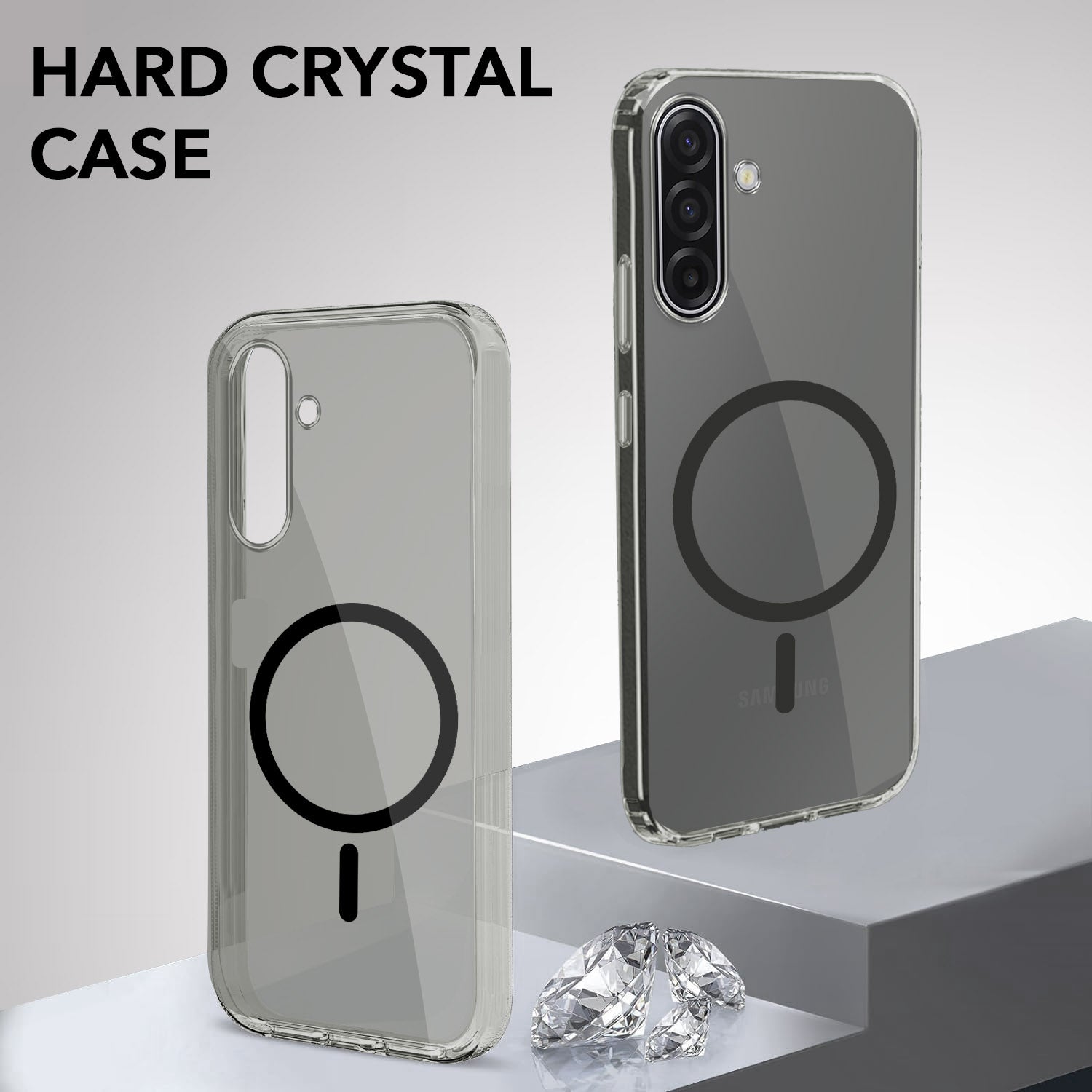 For Samsung Galaxy A17 | Samsung F17 | Samsung M17 5G Back Cover Case Lifetime Anti-Yellow MagSafe Compatible Clear (Sleek Hard Crystal | Shockproof and Camera Protection)