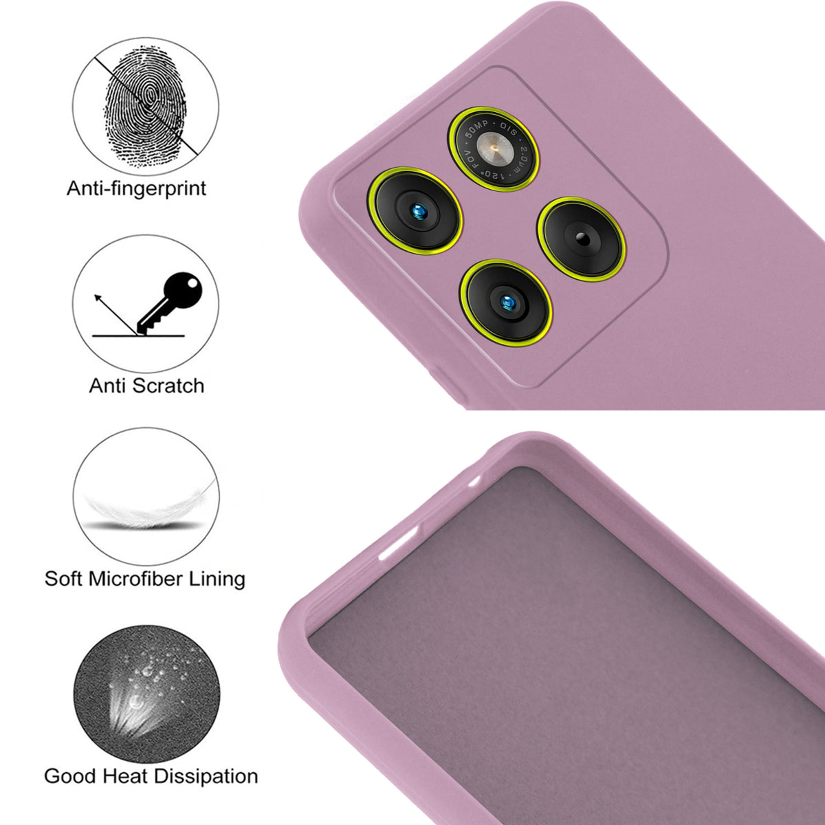 For Motorola Moto Edge 70 Back Cover Case (Matte Finish Silicone with Inside Fiber cloth)