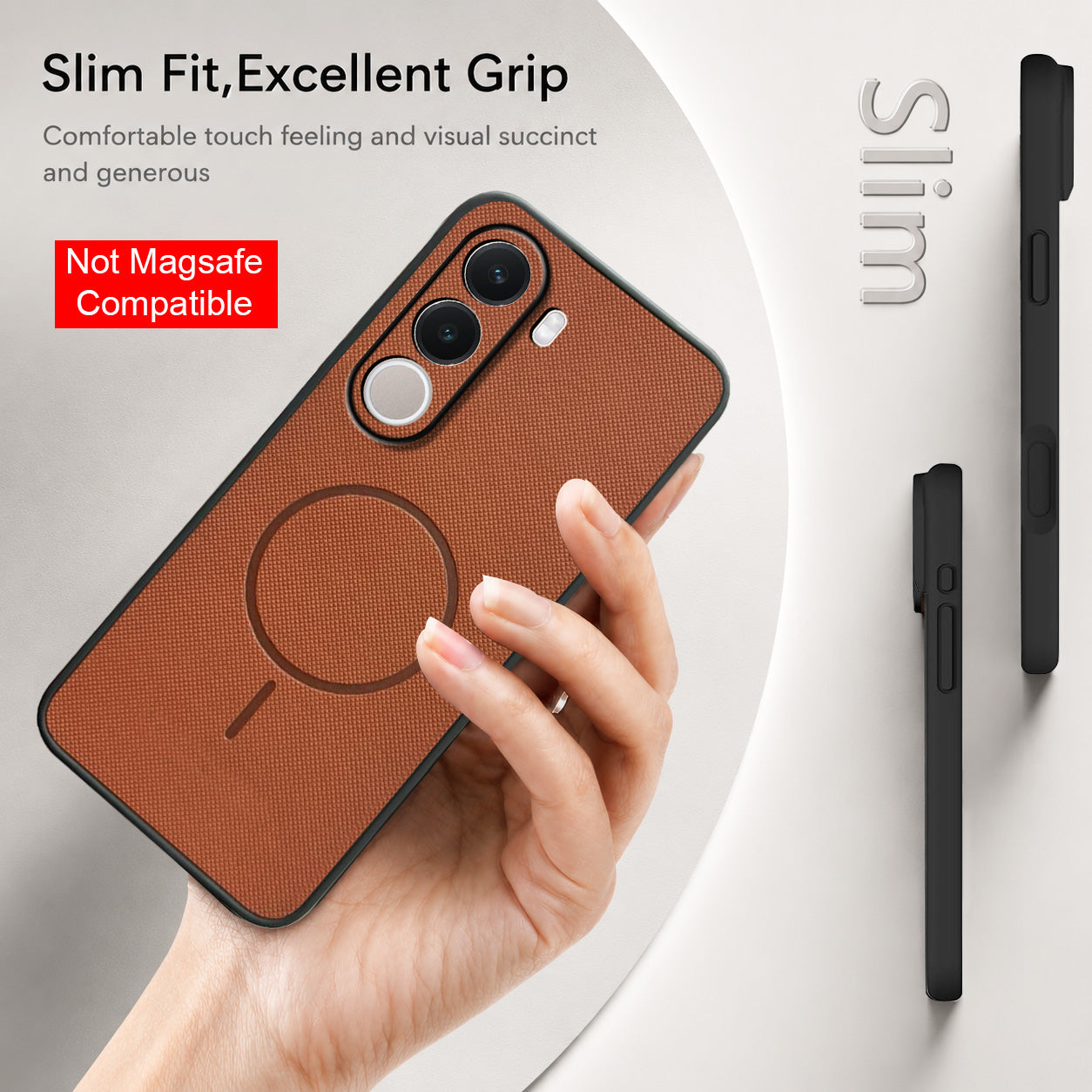 For Realme C100X Back Cover Case PU Leather (Texture Grip Design | Professional Minimalist | Camera Protection | Soft and Flexible)