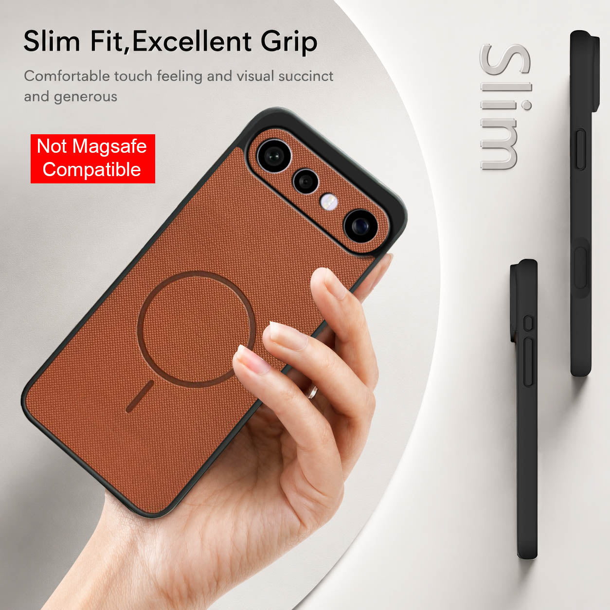 For X300 FE Back Cover Case PU Leather (Texture Grip Design | Professional Minimalist | Camera Protection | Soft and Flexible)