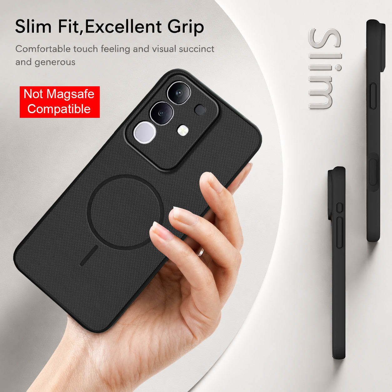 For Vivo T4x | Vivo Y31 Pro Back Cover Case PU Leather (Texture Grip Design | Professional Minimalist | Camera Protection | Soft and Flexible)