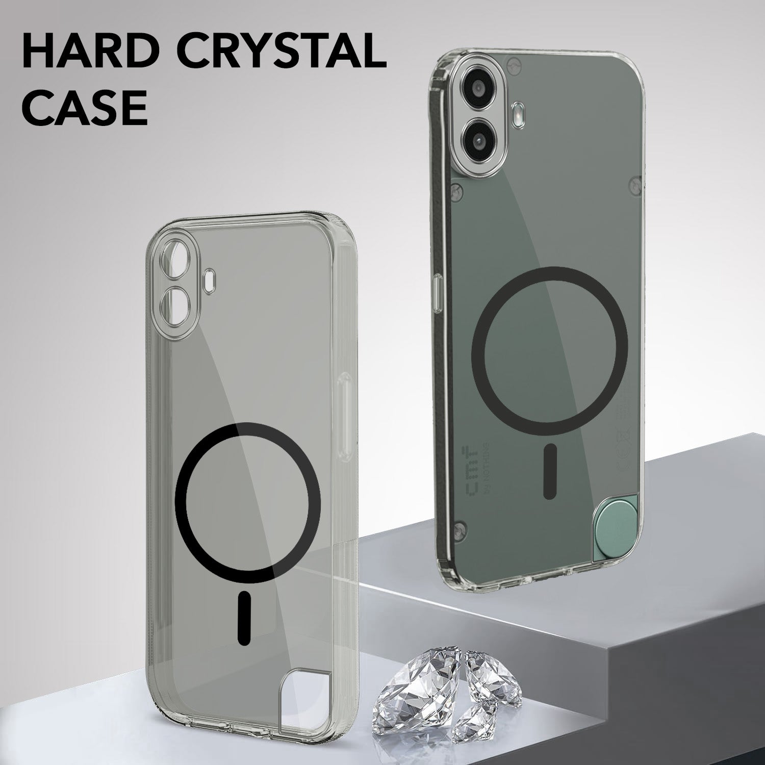 For Nothing CMF Phone 1 Back Cover Case Lifetime Anti-Yellow MagSafe Compatible Clear (Sleek Hard Crystal | Shockproof and Camera Protection)