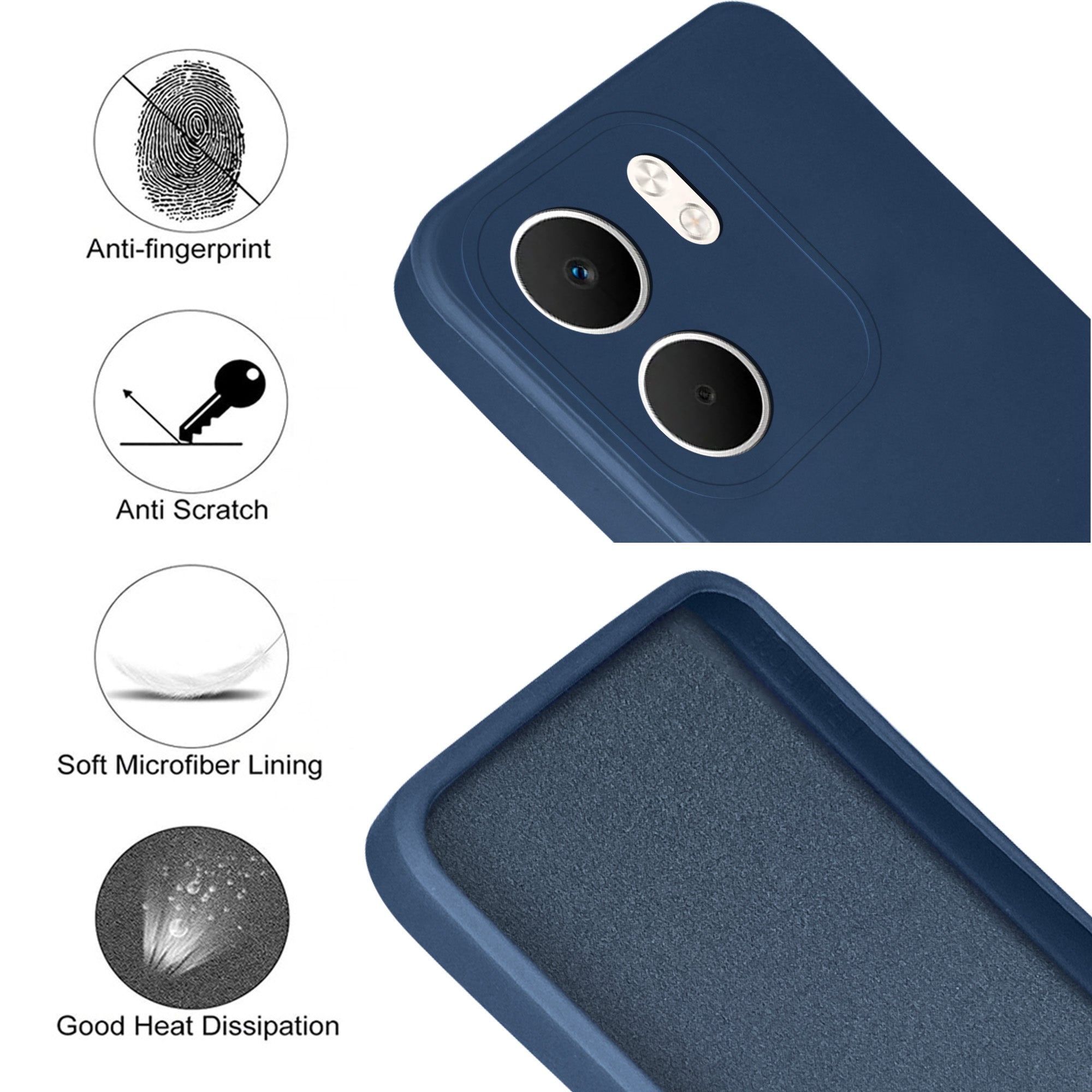 For Oppo A5X Back Cover Case (Matte Finish Silicone with Inside Fiber cloth) (Matte Finish Silicone with Inside Fiber cloth)