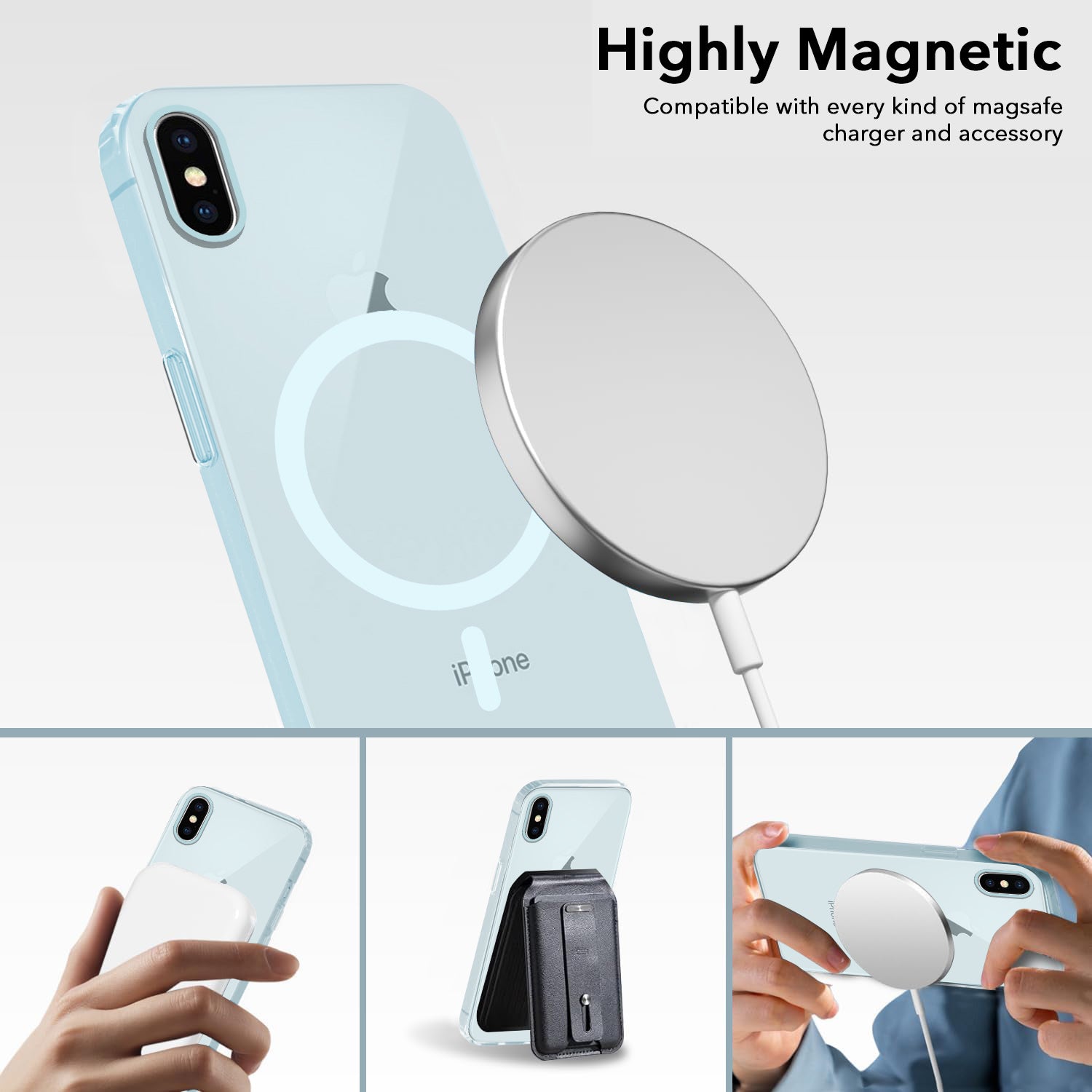 For Apple iPhone Xs Back Cover Case (Frosted Matte Feel | MagSafe Compatible Wireless Charging | Polycarbonate Material)