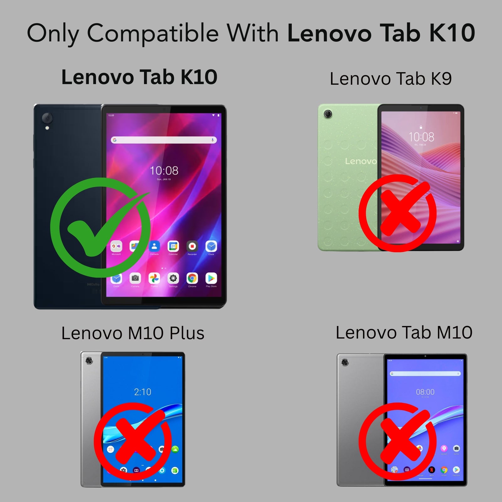 For Flip Cover Folio Case  Lenovo Tab K10 10 Inch TB-X6C6F / X6C6X  (PU Leather | Multi-Angle Smart Stand | Card Storage Slots | Silicone Back Pouch)
