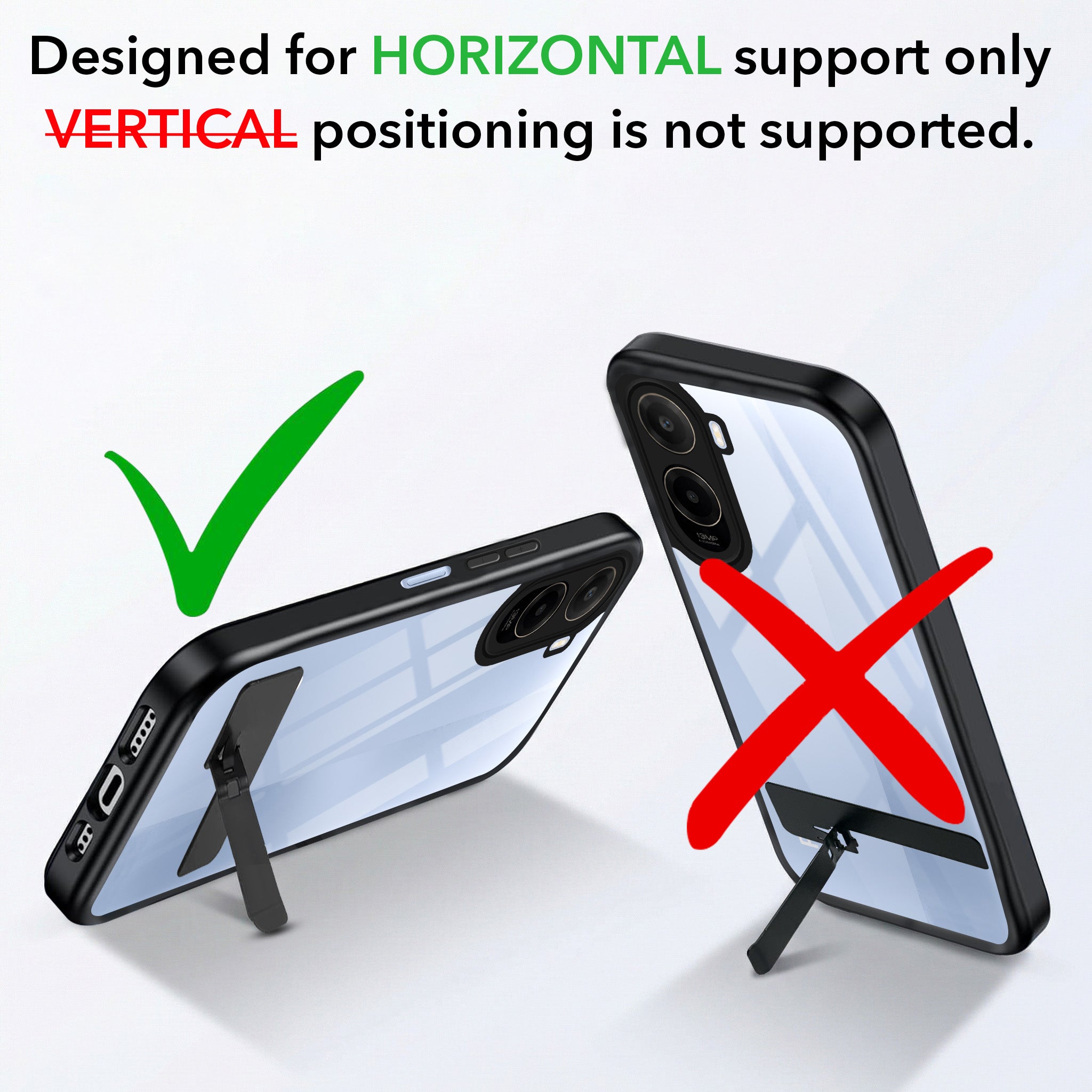 For Poco C81 5G Back Cover Case (Built-in Stand | Lifetime Anti Yellow | Kickstand Shockproof | Camera Protection | MagSafe Compatible)