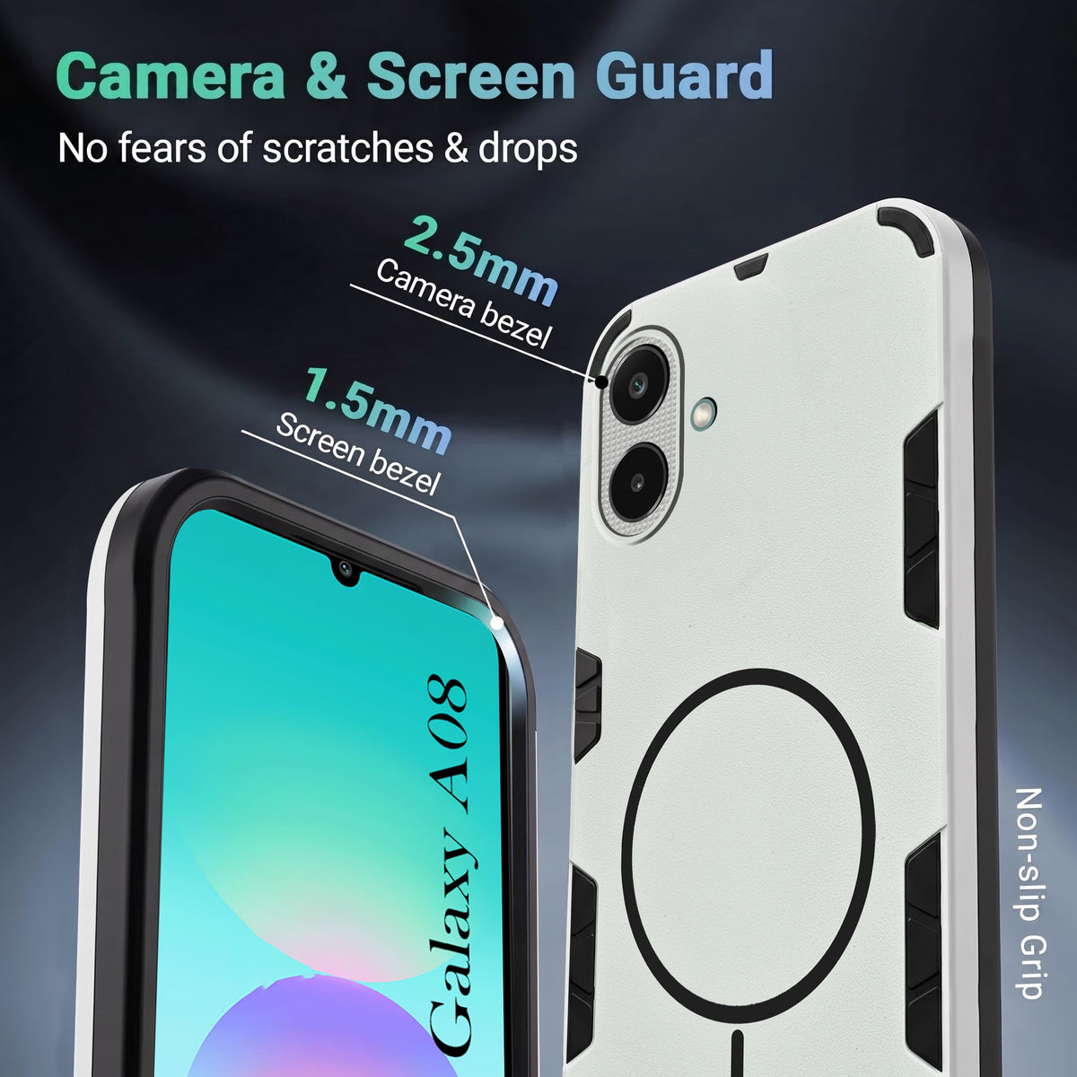 For Samsung Galaxy A08 Back Cover Case (Slim Hybrid Armor | Shockproof Camera Protection | Rugged Dual Layer)