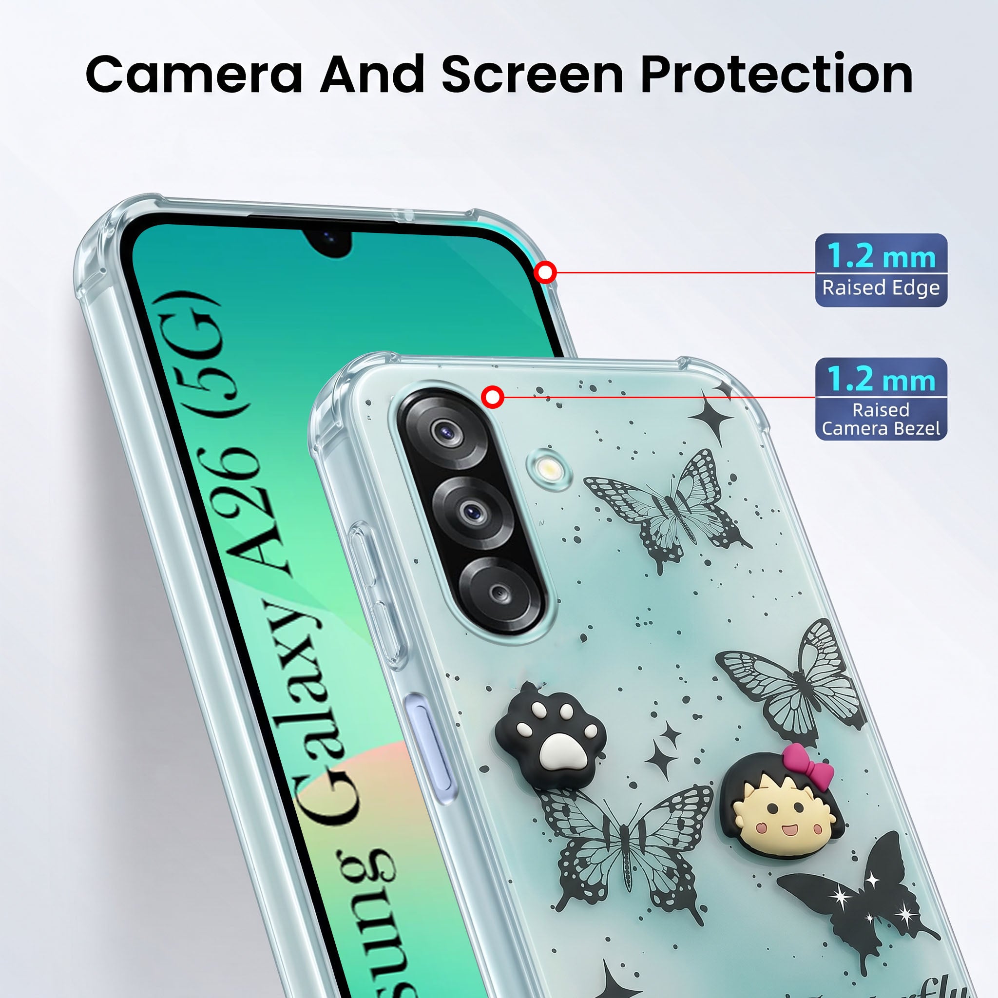 For Samsung Galaxy A26 5G Back Cover Case (3D Cute Cartoons | Hard Back Side Soft | Matte Premium Finish | HD Printing)