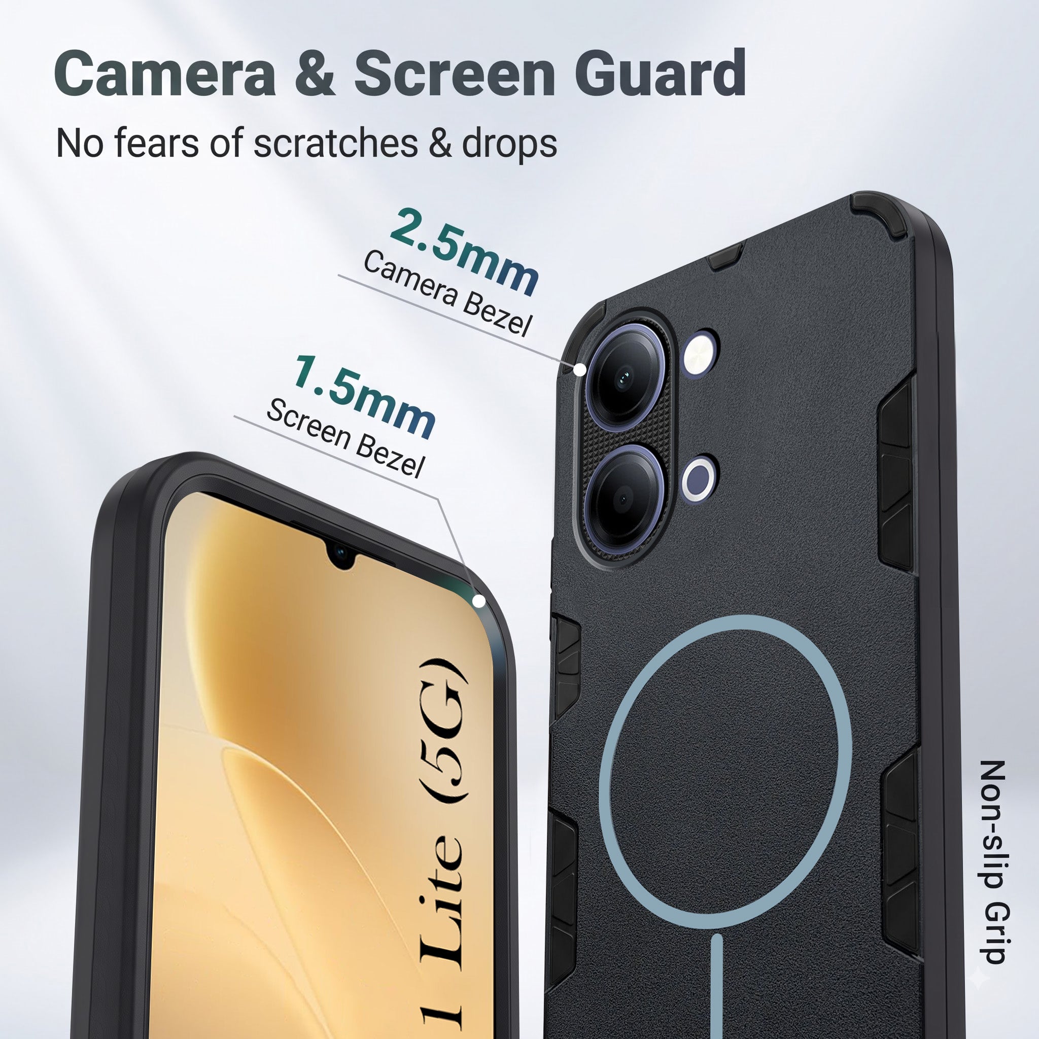 For Vivo iQOO Z11 Lite Back Cover Case (Slim Hybrid Armor | Shockproof Camera Protection | Rugged Dual Layer)