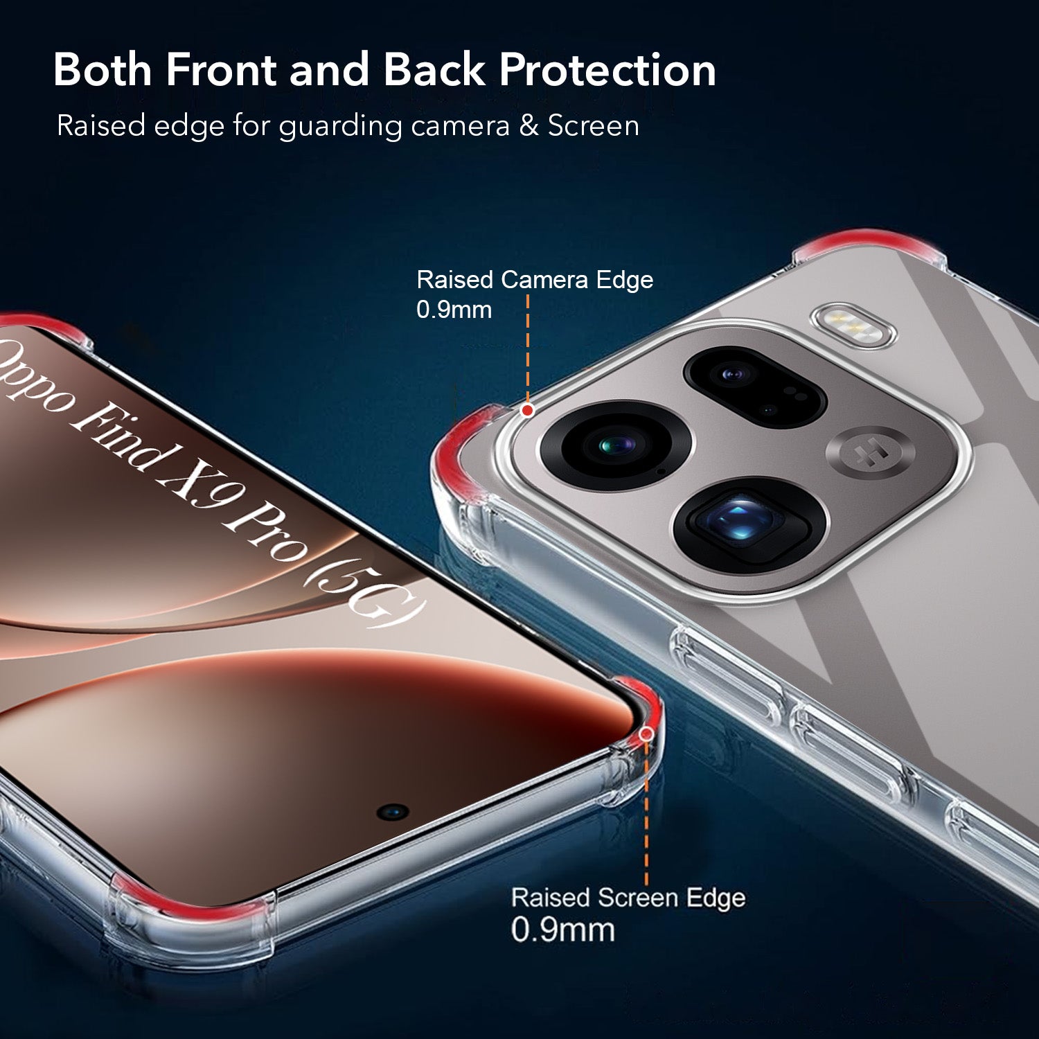 For Oppo Find X9 Pro Back Cover Shockproof Crystal-Clear (Drop & Camera Protection | Hard Polycarbonate)