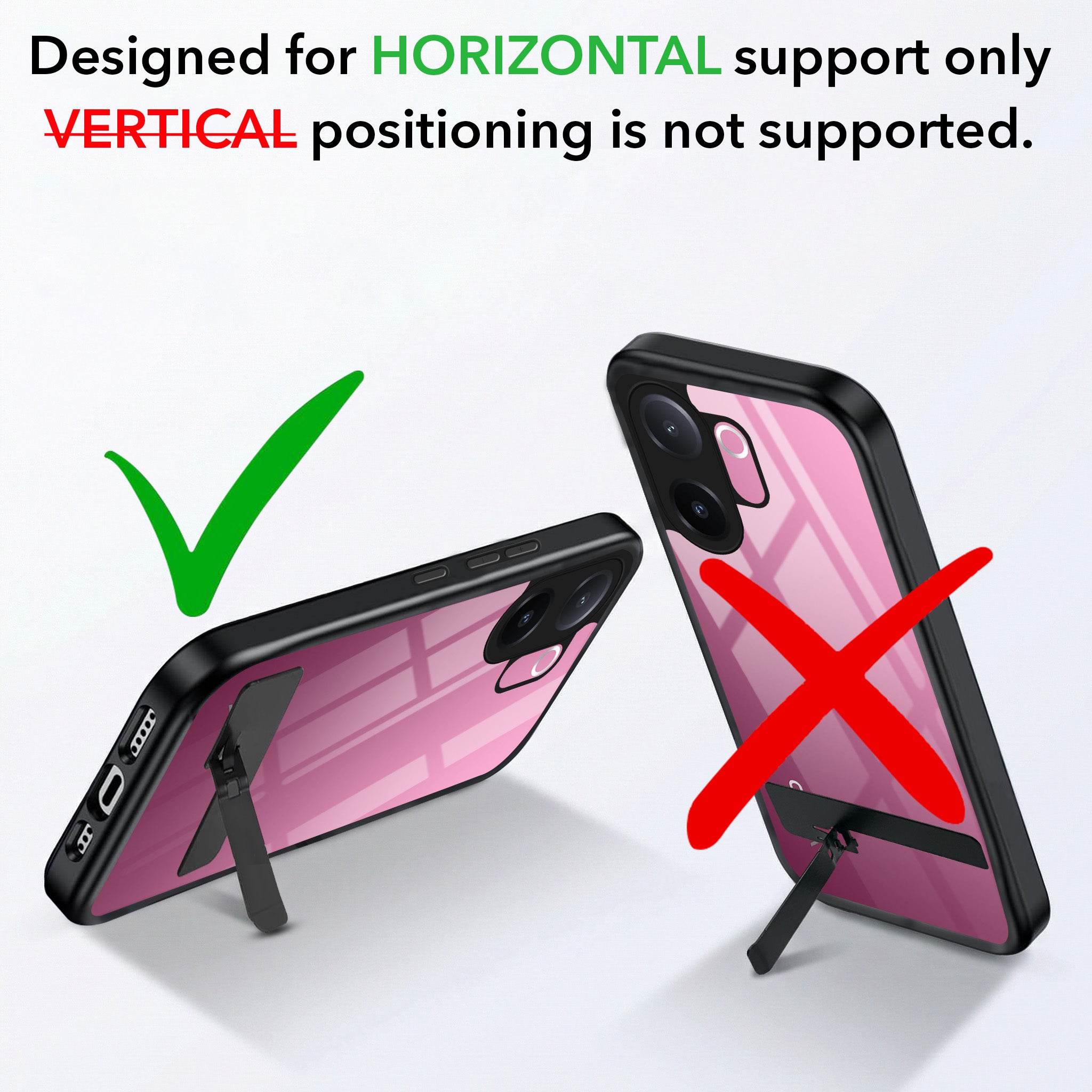 For Vivo V60e Back Cover Case (Built-in Stand | Lifetime Anti Yellow | Kickstand Shockproof | Camera Protection | MagSafe Compatible)