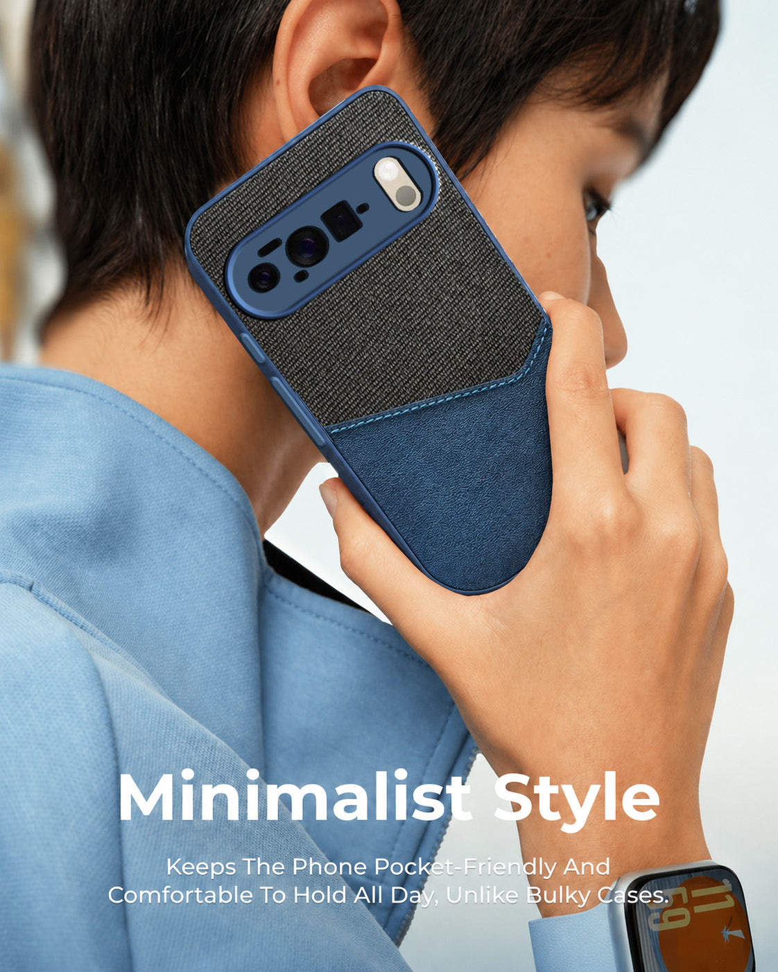 For Google Pixel 10 Pro XL Back Cover Case (Dual PU Leather Stitch | Professional Minimalist | Soft and Flexible)
