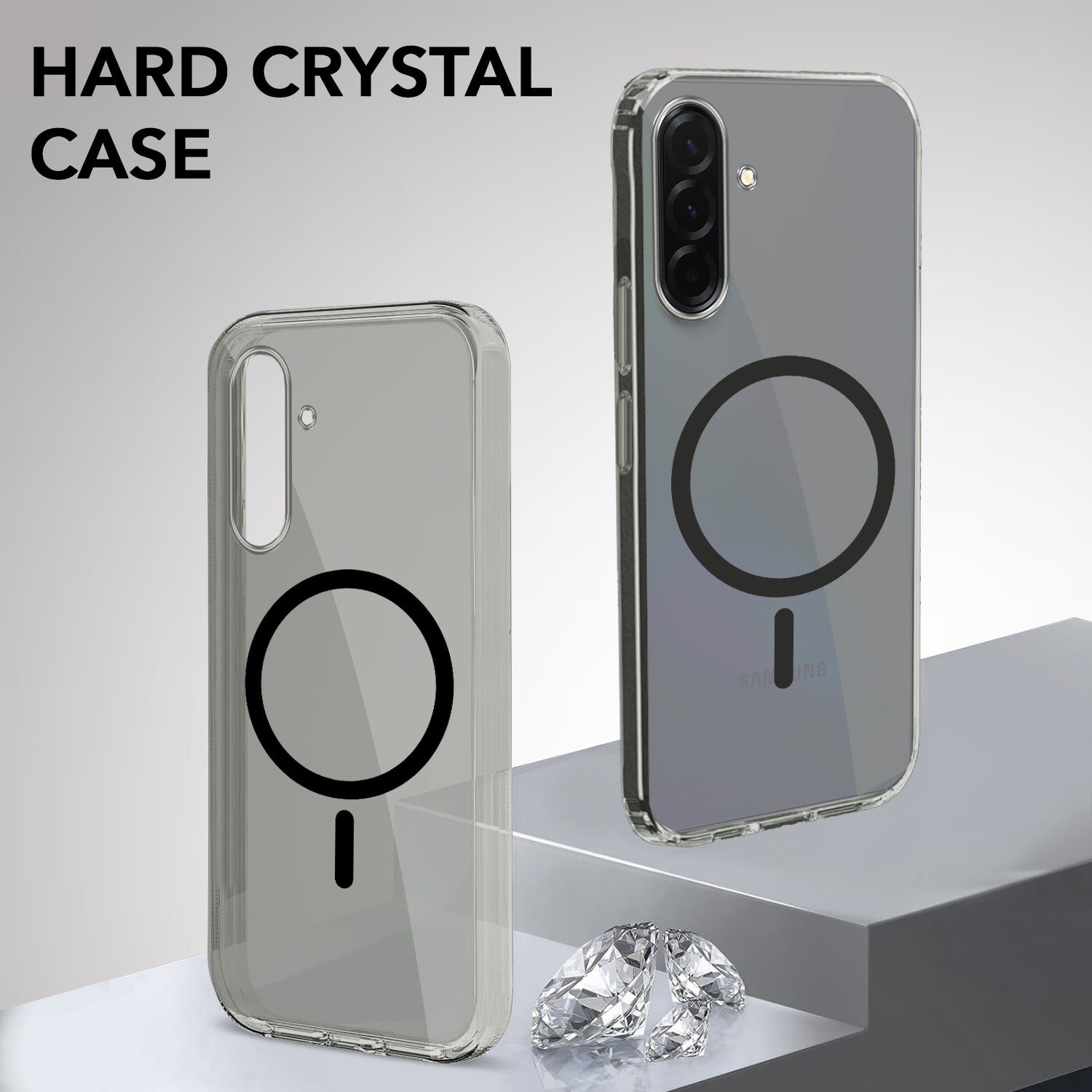 For Samsung Galaxy A36 5G Back Cover Case Lifetime Anti-Yellow MagSafe Compatible Clear (Sleek Hard Crystal | Shockproof and Camera Protection)