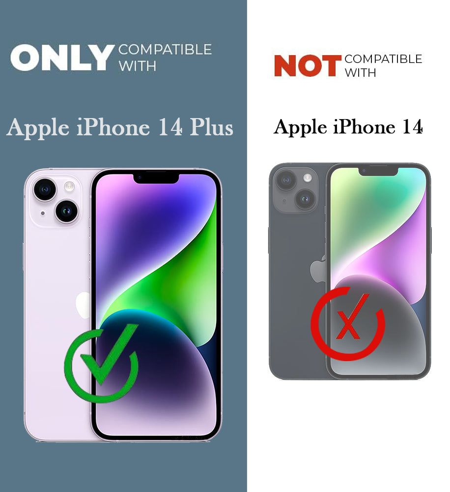 For iPhone 14 Plus Back Cover Case (Elegant PU Leather Finish | Premium Minimalist Professional | Camera Protection Bump)