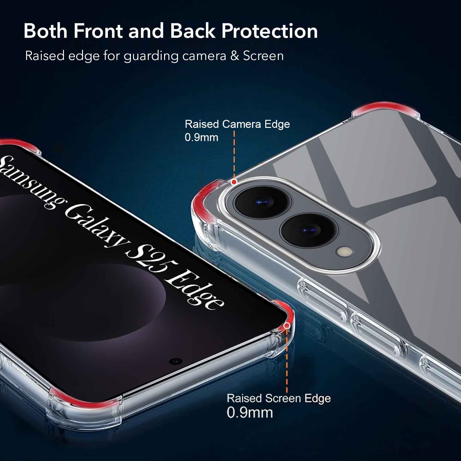 For Samsung Galaxy S25 Edge Shockproof Crystal-Clear Back Cover ( Drop & Camera Protection | Hard Polycarbonate)