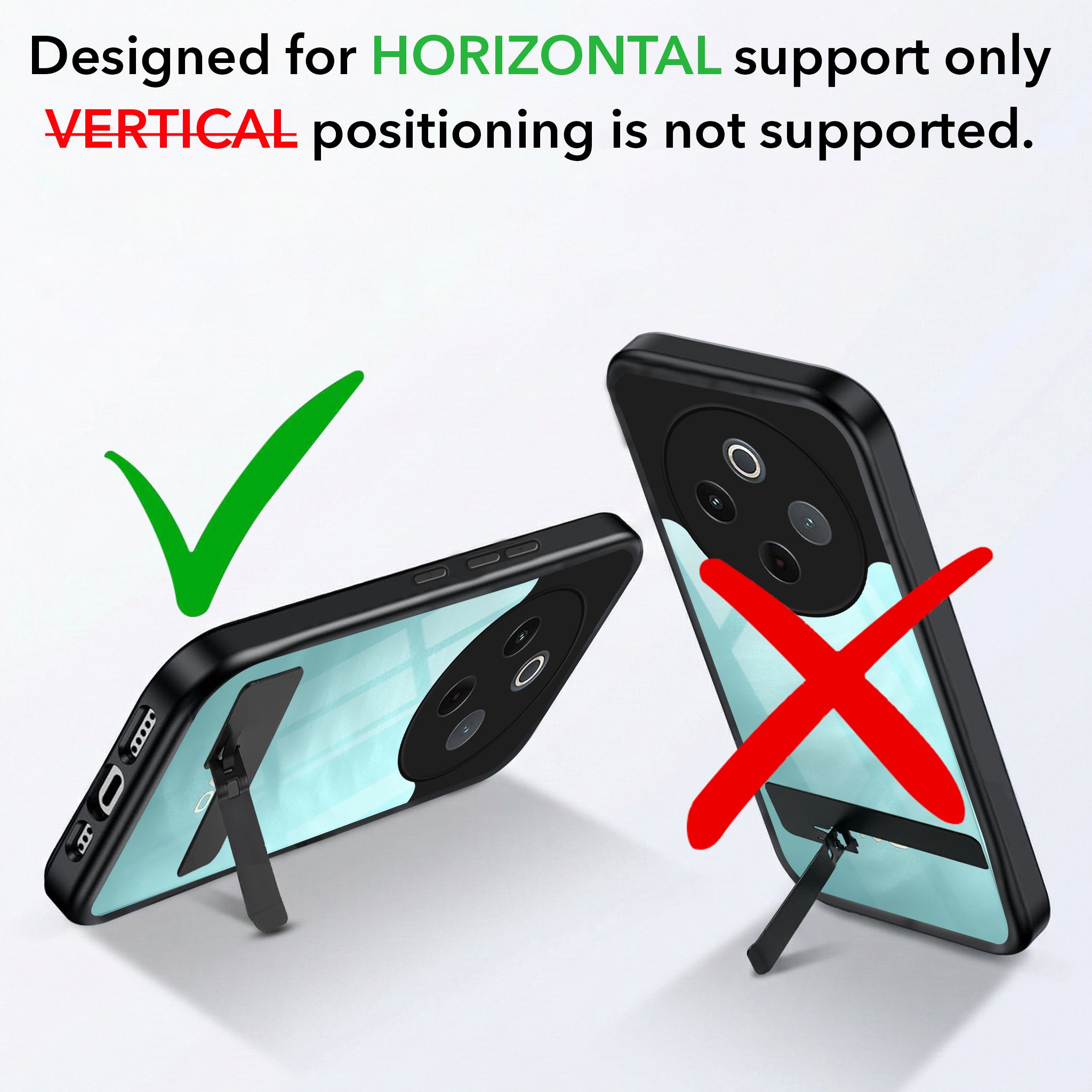 For Vivo T4 Back Cover Case (Built-in Stand | Lifetime Anti Yellow | Kickstand Shockproof | Camera Protection | MagSafe Compatible)