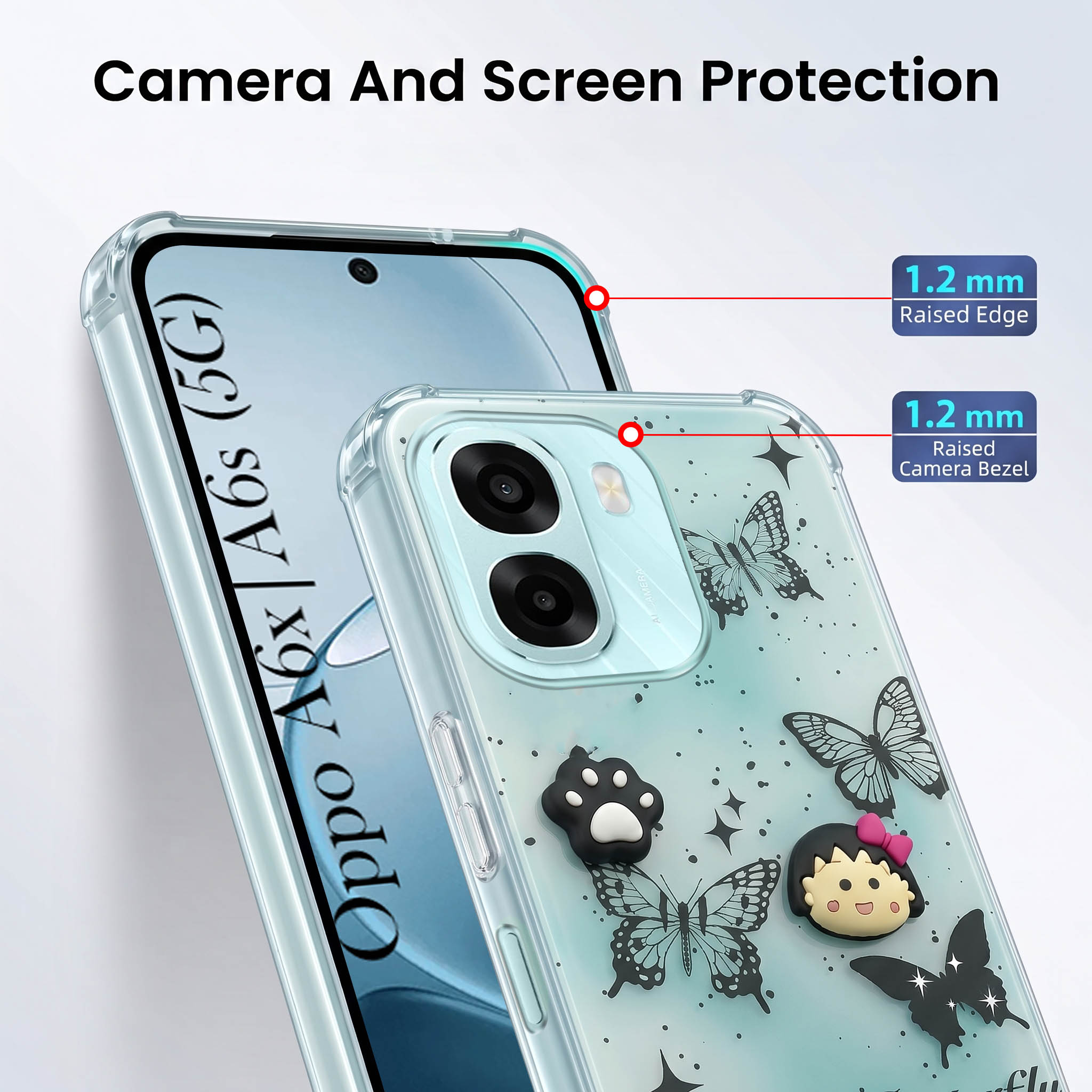 For Oppo A6X | Oppo A6S Back Cover Case (3D Cute Cartoons | Hard Back Side Soft | Matte Premium Finish | HD Printing)
