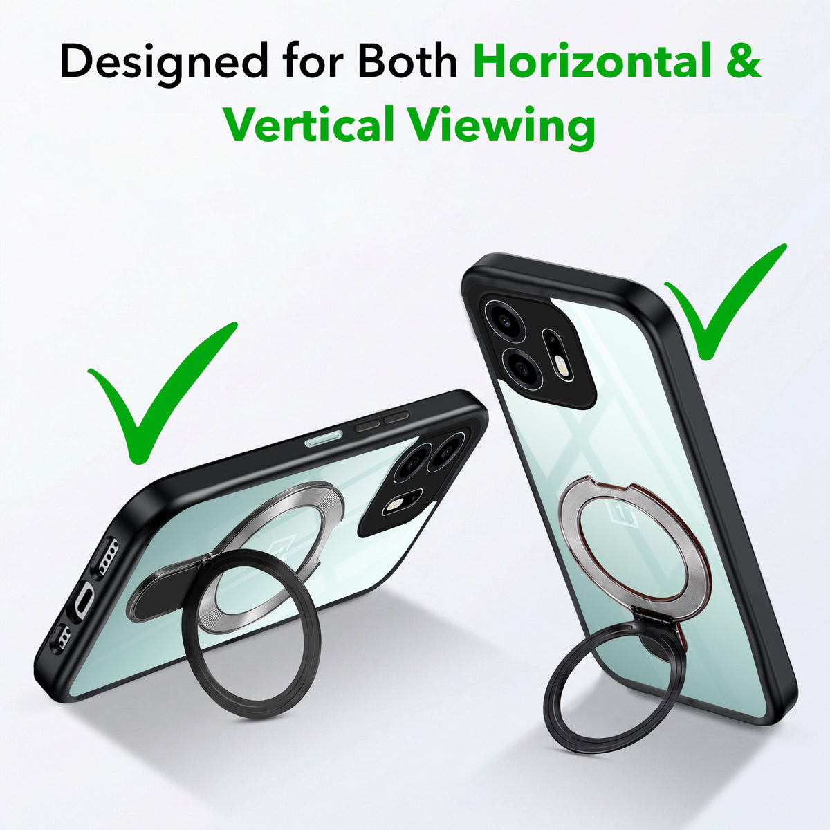 For OnePlus N6 Back Cover Case (Kick Stand Ring Holder | Life time Anti Yellow | Camera Protection)