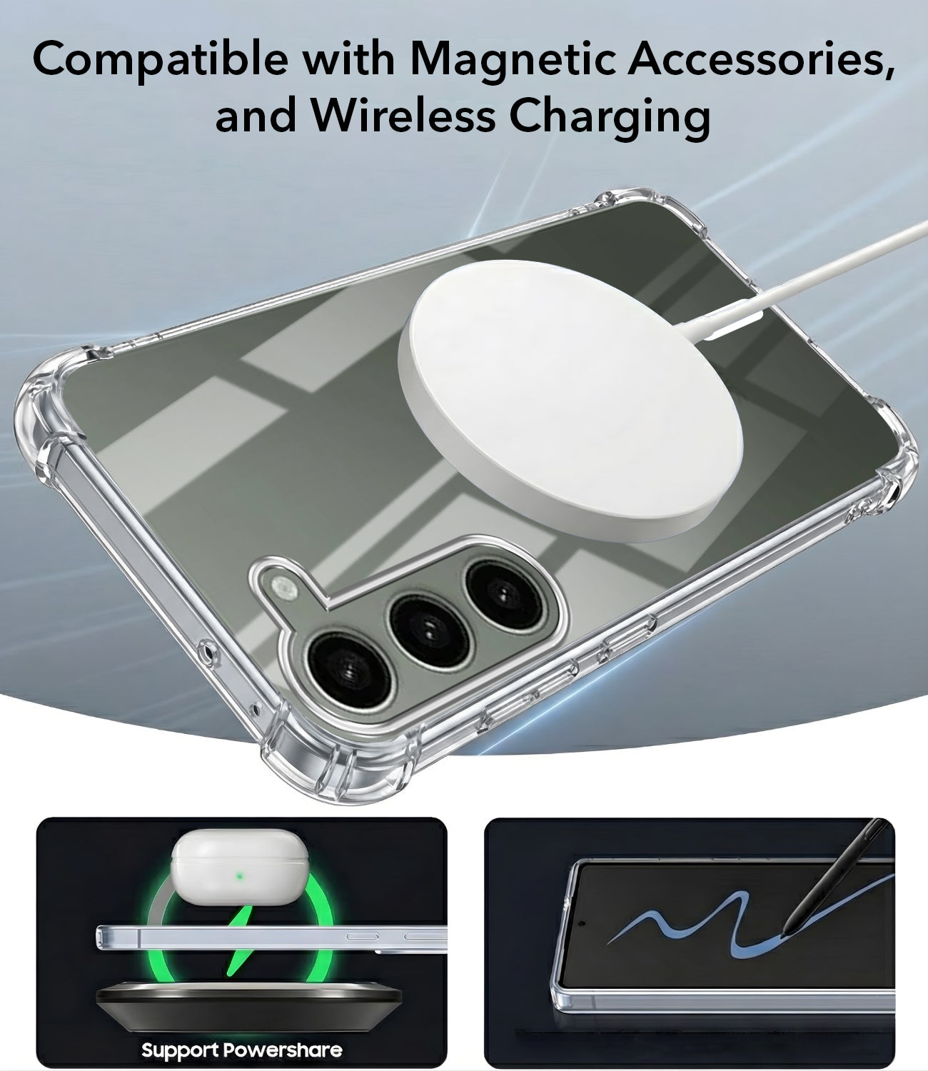 For Samsung Galaxy S23 5G Back Cover Shockproof Crystal-Clear (Magsafe Wireless Support | Drop & Camera Protection | Hard Polycarbonate)
