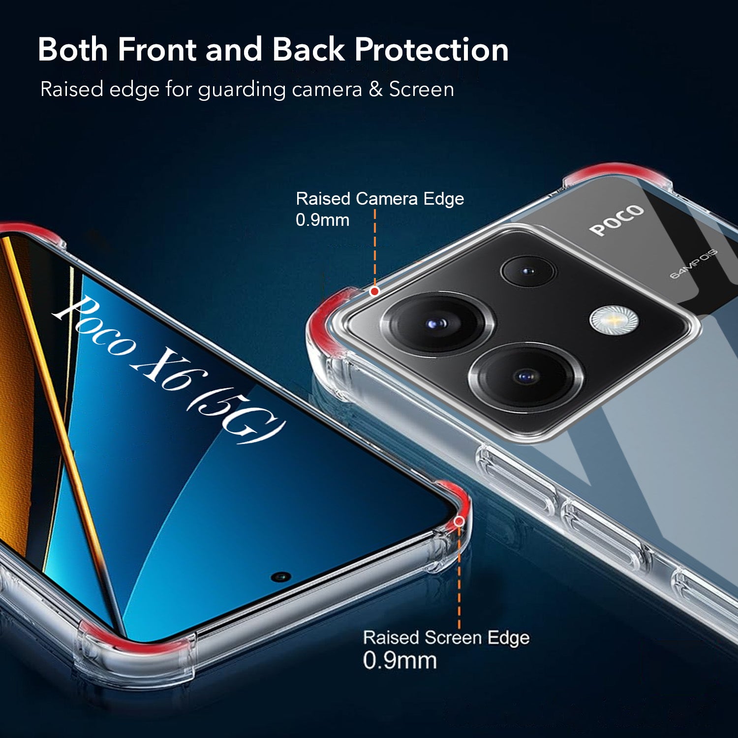 For Poco X6 5G Back Cover Shockproof Crystal-Clear (Drop & Camera Protection | Hard Polycarbonate)