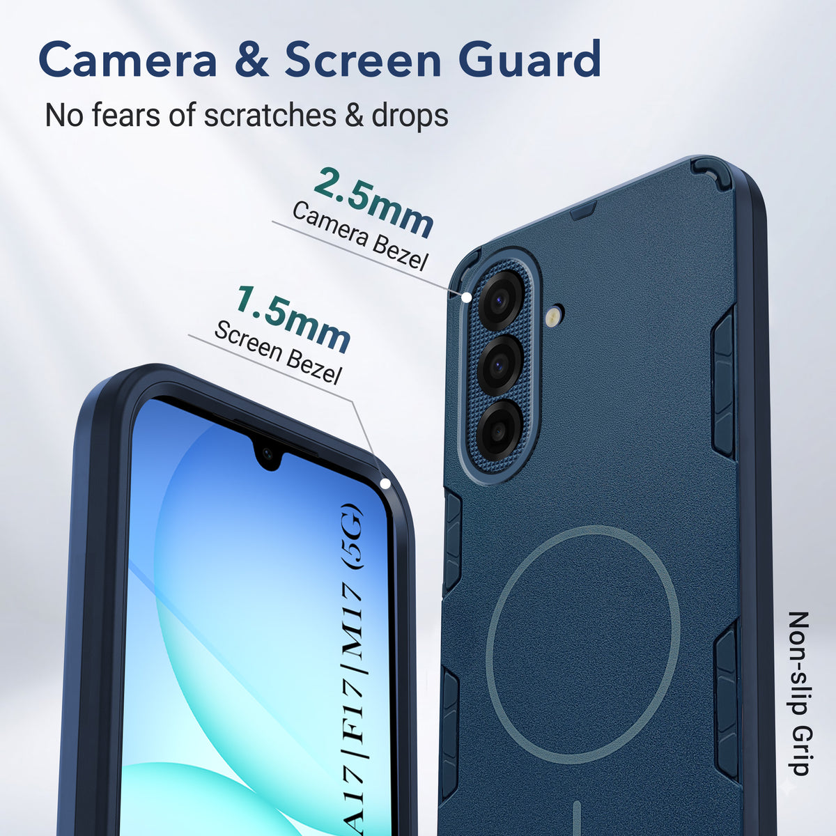 For Samsung Galaxy A17 | Samsung F17 | Samsung M17 5G Back Cover Case (Slim Hybrid Armor | Shockproof Camera Protection | Rugged Dual Layer)