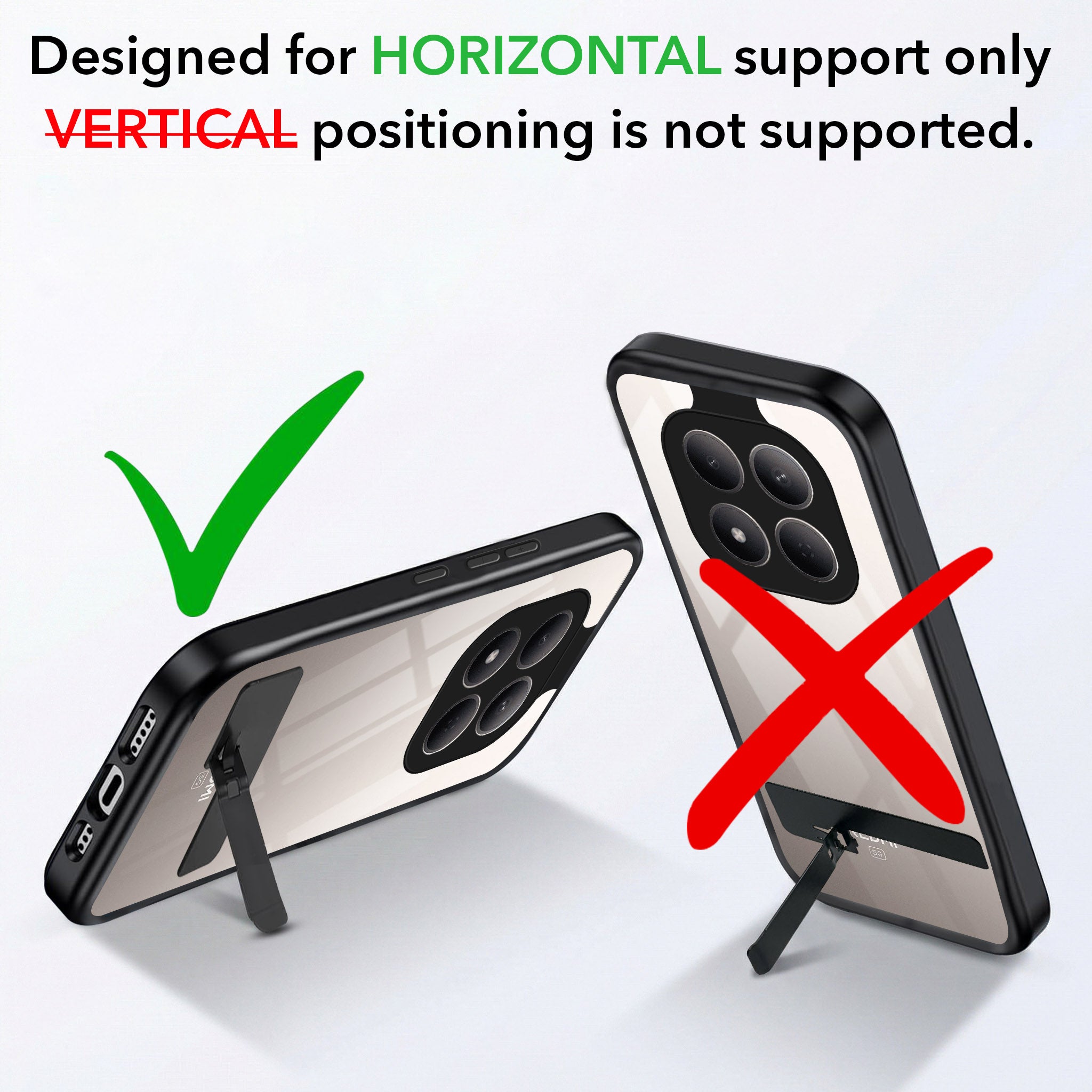 For Xiaomi Redmi Note 15 Pro 5G Back Cover Case (Built-in Stand | Lifetime Anti Yellow | Kickstand Shockproof | Camera Protection | MagSafe Compatible)