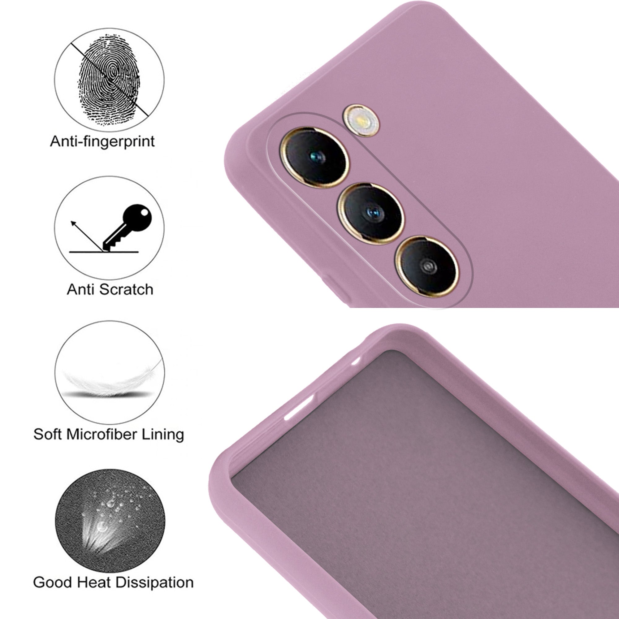 For Vivo Y200e Back Cover Case (Matte Finish Silicone with Inside Fiber Cloth)