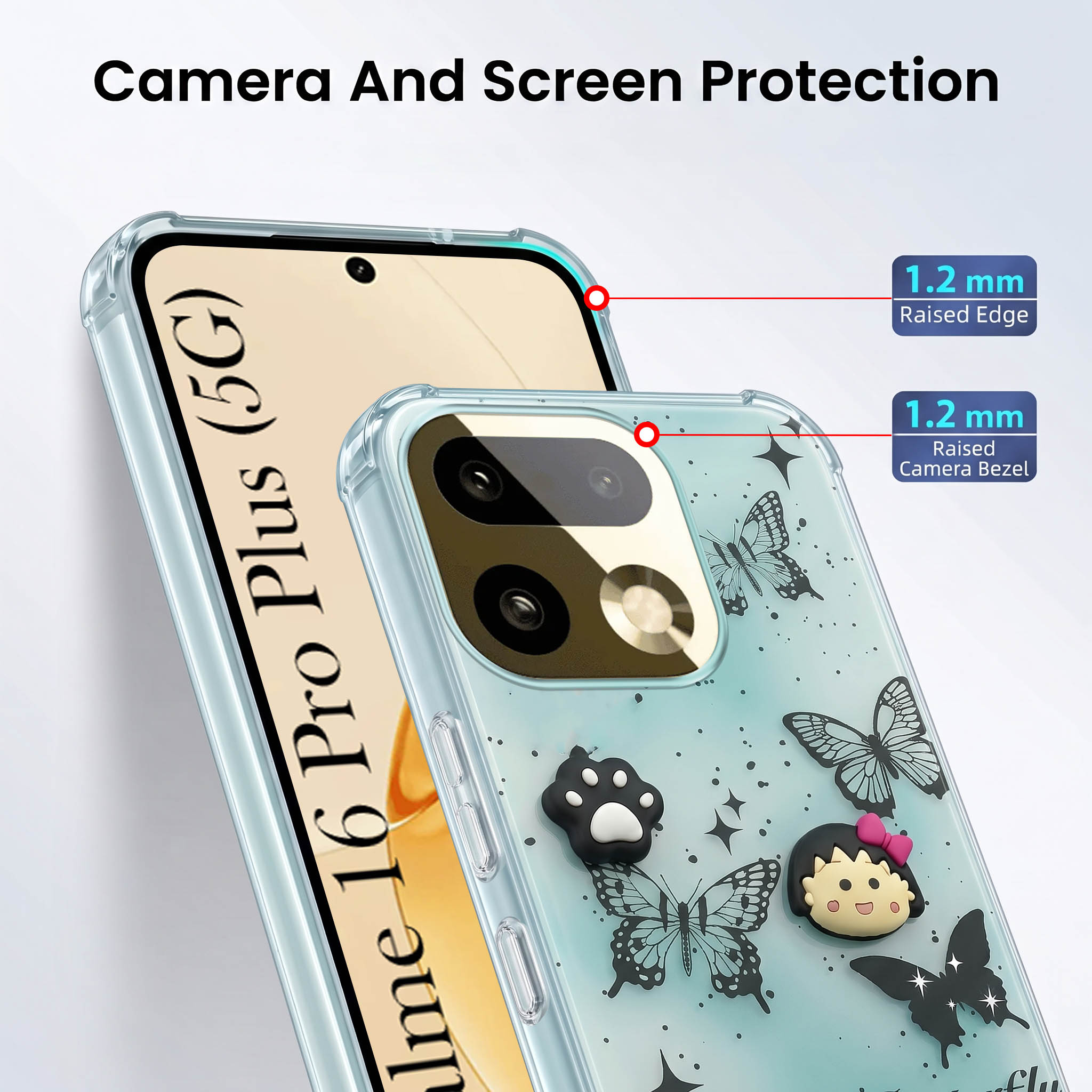 For Realme 16 Pro Plus 5G Back Cover Case (3D Cute Cartoons | Hard Back Side Soft | Matte Premium Finish | HD Printing)