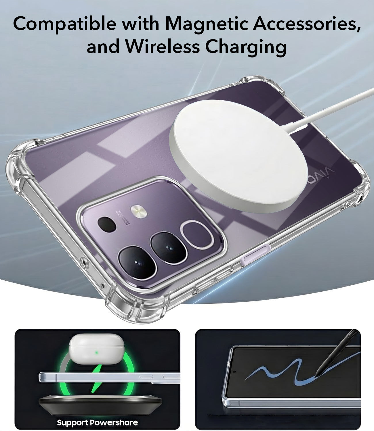 For Vivo T4x | Vivo Y31 Pro Back Cover Shockproof Crystal-Clear (Magsafe Wireless Support | Drop & Camera Protection | Hard Polycarbonate)
