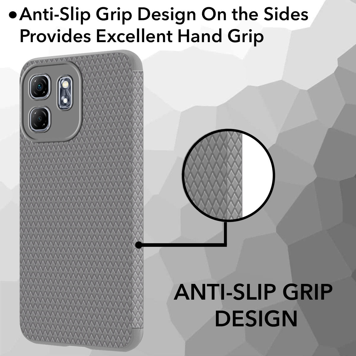 For Infinix Hot 50i Back Cover Case (Camera Protection | Side Grip Texture | Soft and Flexible)