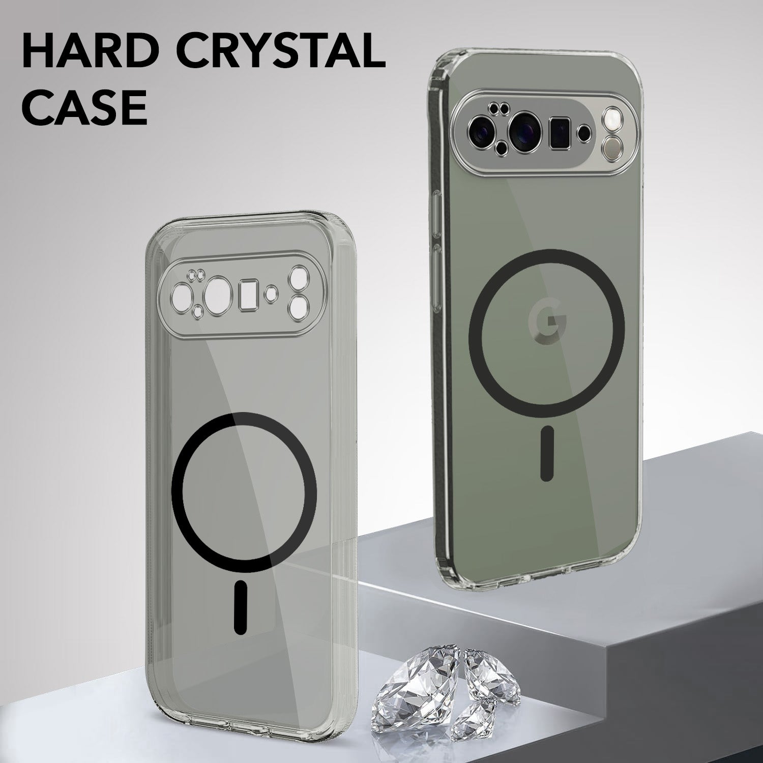 For Google Pixel 10 Pro XL Back Cover Case Lifetime Anti-Yellow MagSafe Compatible Clear (Sleek Hard Crystal | Shockproof and Camera Protection)