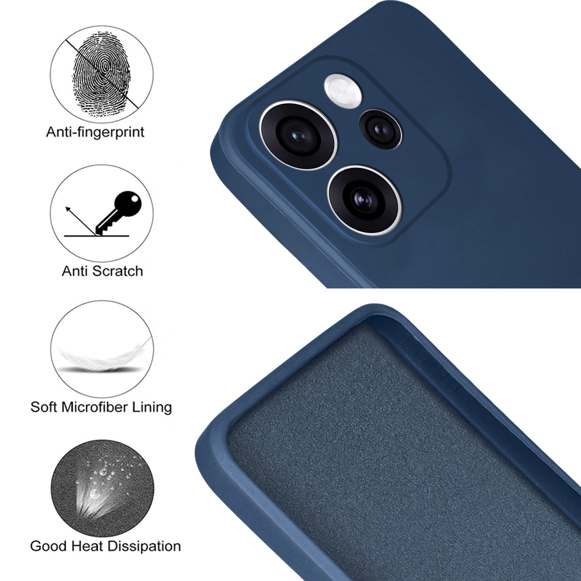 For Oppo Reno15 Pro Mini 5G | Oppo Reno 15 Pro Mini 5G Back Cover Case (Matte Finish Silicone with Inside Fiber cloth)