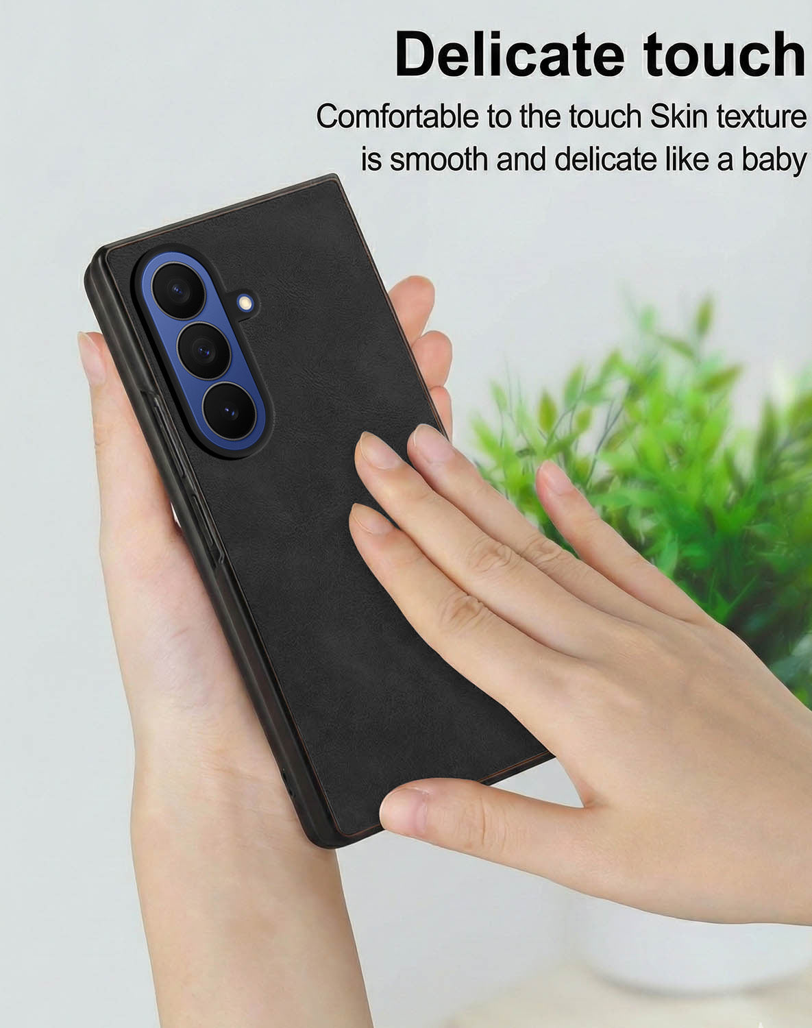 For Samsung Galaxy Z Fold 7 Back Case Cover Premium Genuine Leather (Integrated Front Screen Protector | Inside Microfiber Cloth)