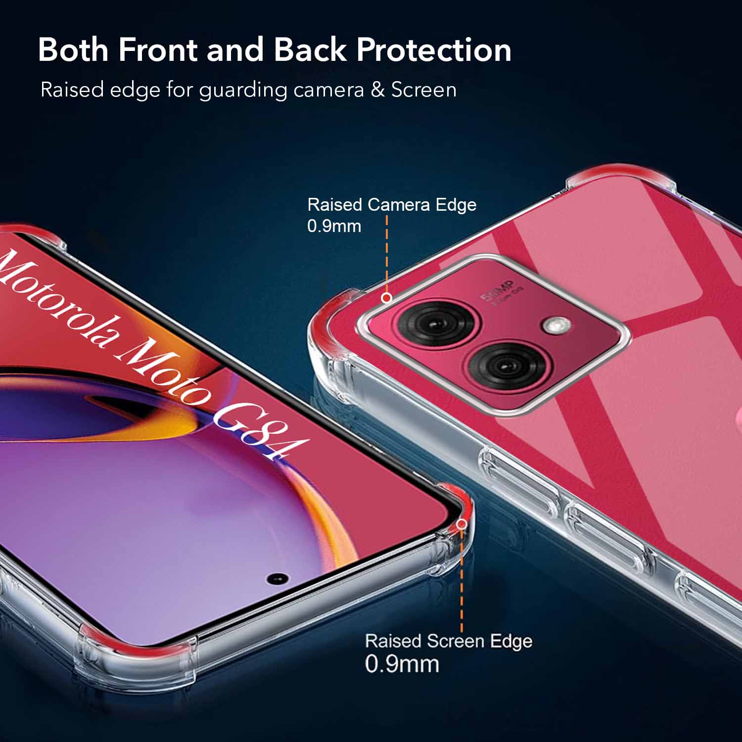 For Motorola Moto G84 Back Cover Shockproof Crystal-Clear ( Drop & Camera Protection | Hard Polycarbonate)