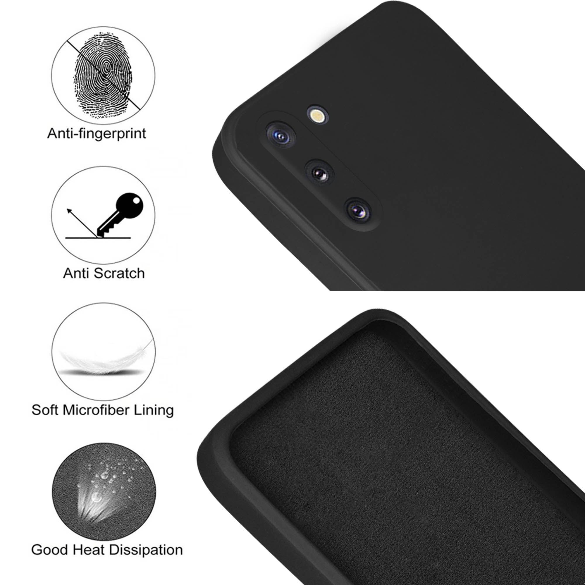 For Samsung Galaxy Note 10 Lite Back Cover Case (Matte Finish Silicone with Inside Fiber cloth)