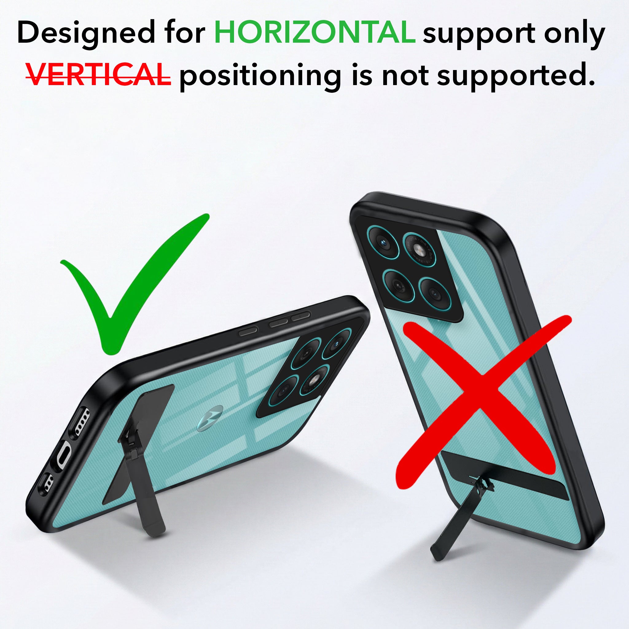 For Motorola Moto Edge 60 Fusion Back Cover Case (Built-in Stand | LiFetime Anti Yellow | Kickstand ShockprooF | Camera Protection | MagSaFe Compatible)