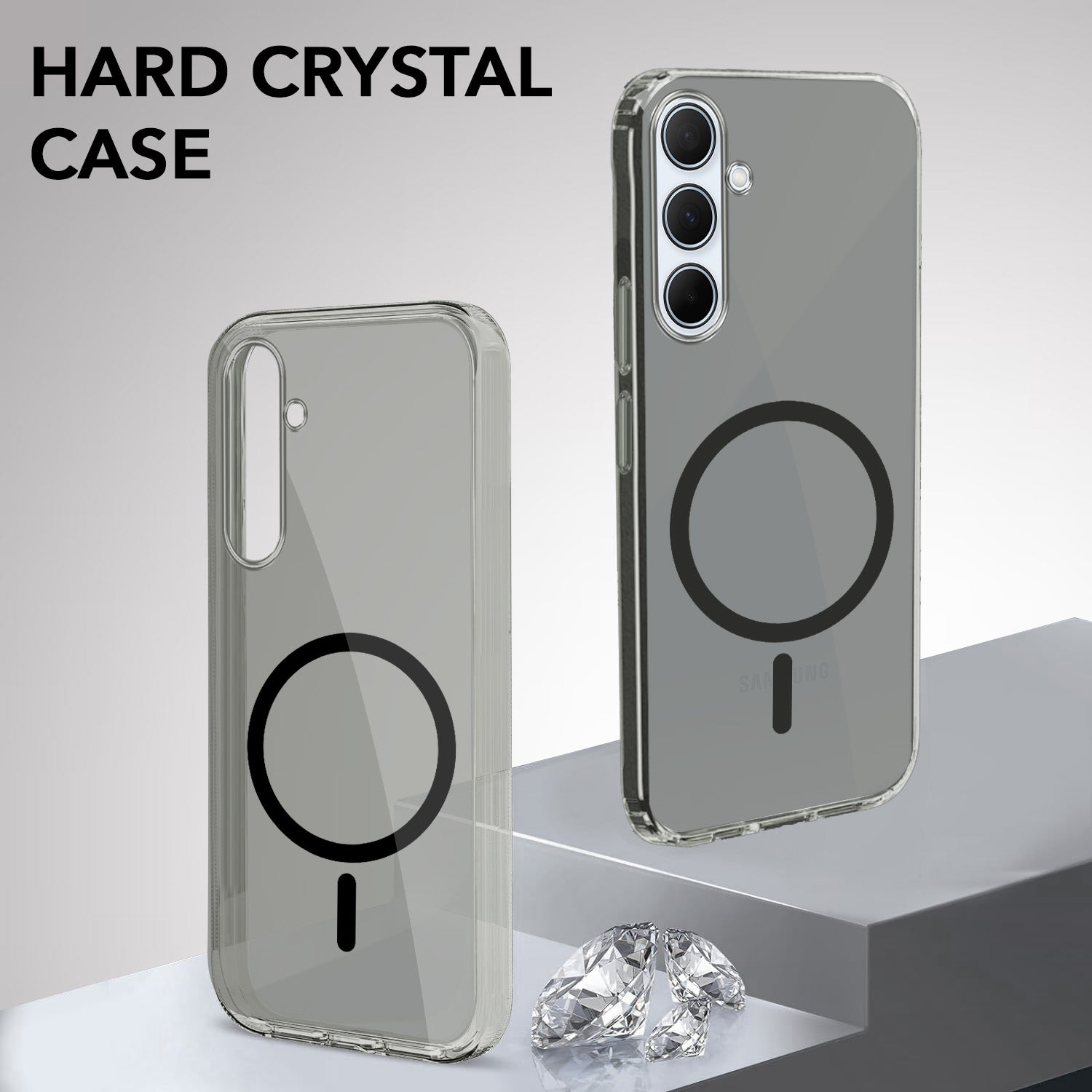 For Samsung Galaxy A35 5G Back Cover Case Lifetime Anti-Yellow MagSafe Compatible Clear (Sleek Hard Crystal | Shockproof and Camera Protection)