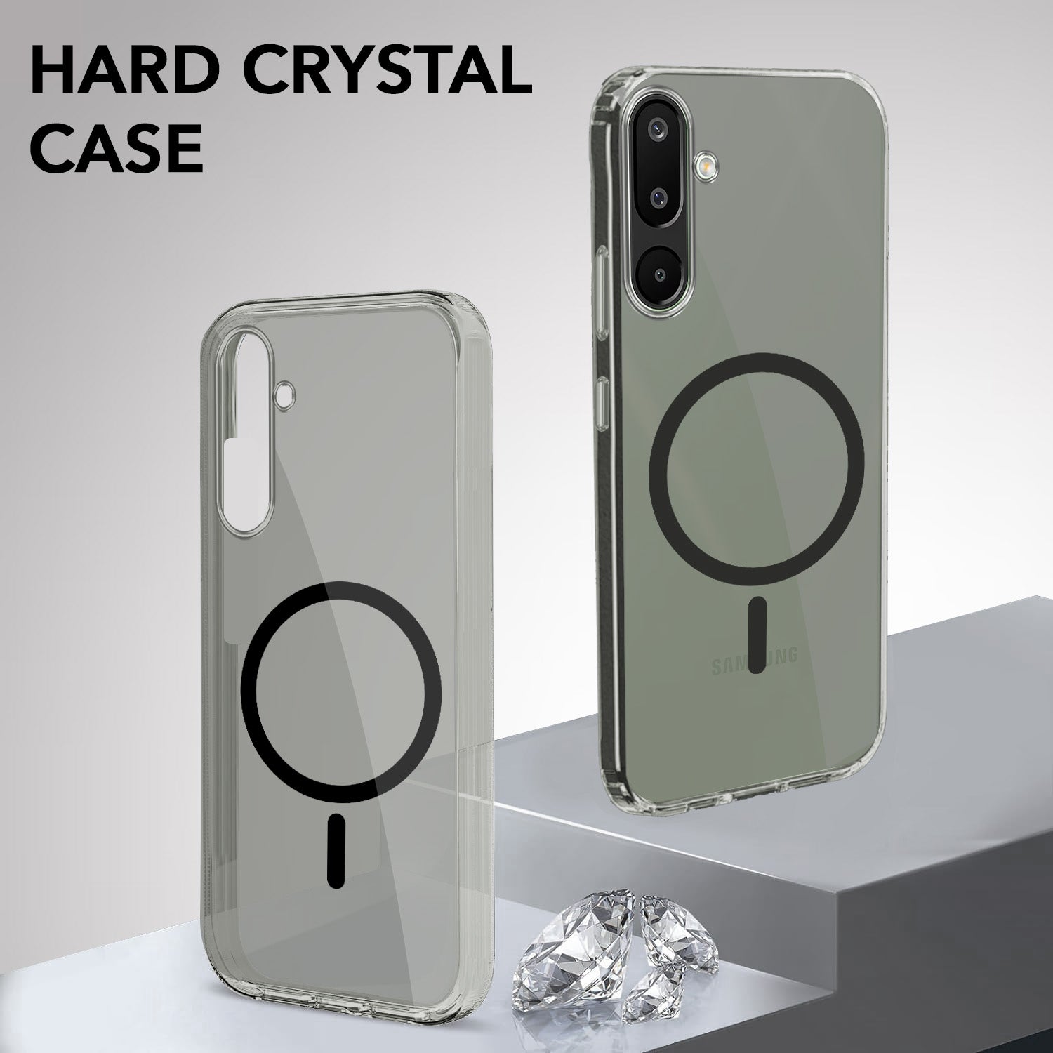 For Samsung Galaxy M16 5G | Samsung Galaxy F16 5G Back Cover Case Lifetime Anti-Yellow MagSafe Compatible Clear (Sleek Hard Crystal | Shockproof and Camera Protection)