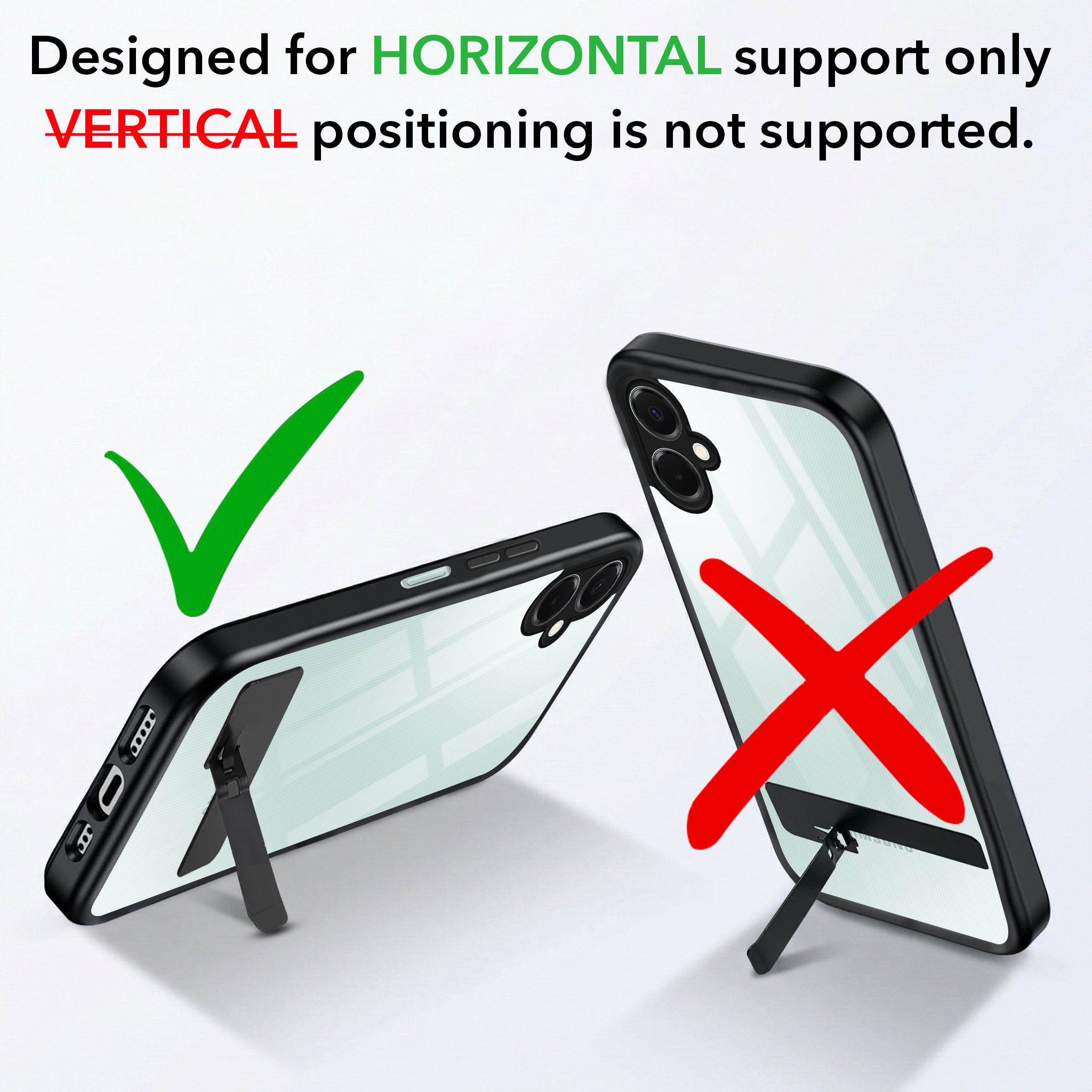 For Samsung Galaxy A06 Back Cover Case (Built-in Stand | Lifetime Anti Yellow | Kickstand Shockproof | Camera Protection | MagSafe Compatible)