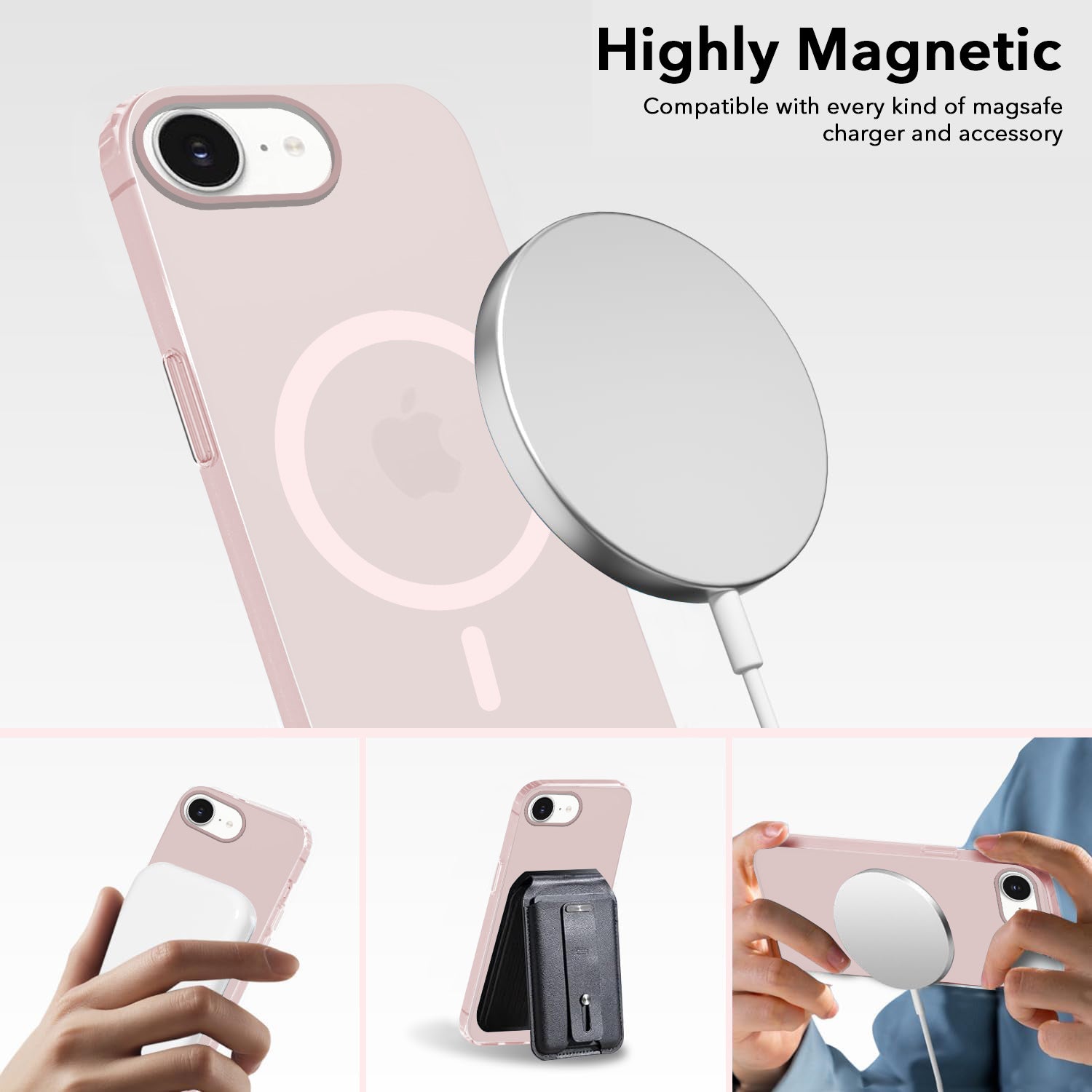For iPhone 16e | iPhone 17e Back Cover Case (Frosted Matte Feel | MagSafe Compatible Wireless Charging | Polycarbonate Material)