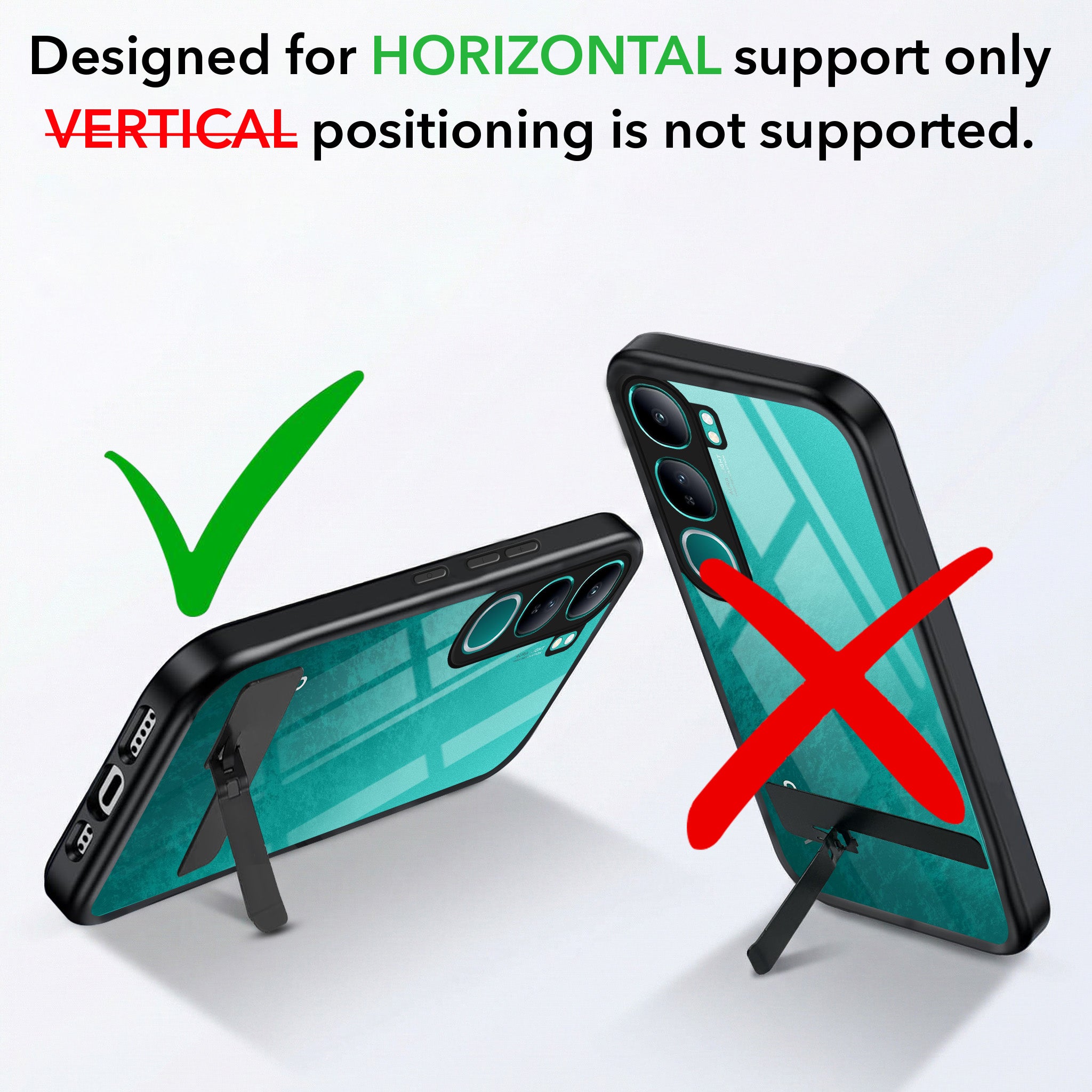 For Vivo Y300 Back Cover Case (Built-in Stand | Lifetime Anti Yellow | Kickstand Shockproof | Camera Protection | MagSafe Compatible)