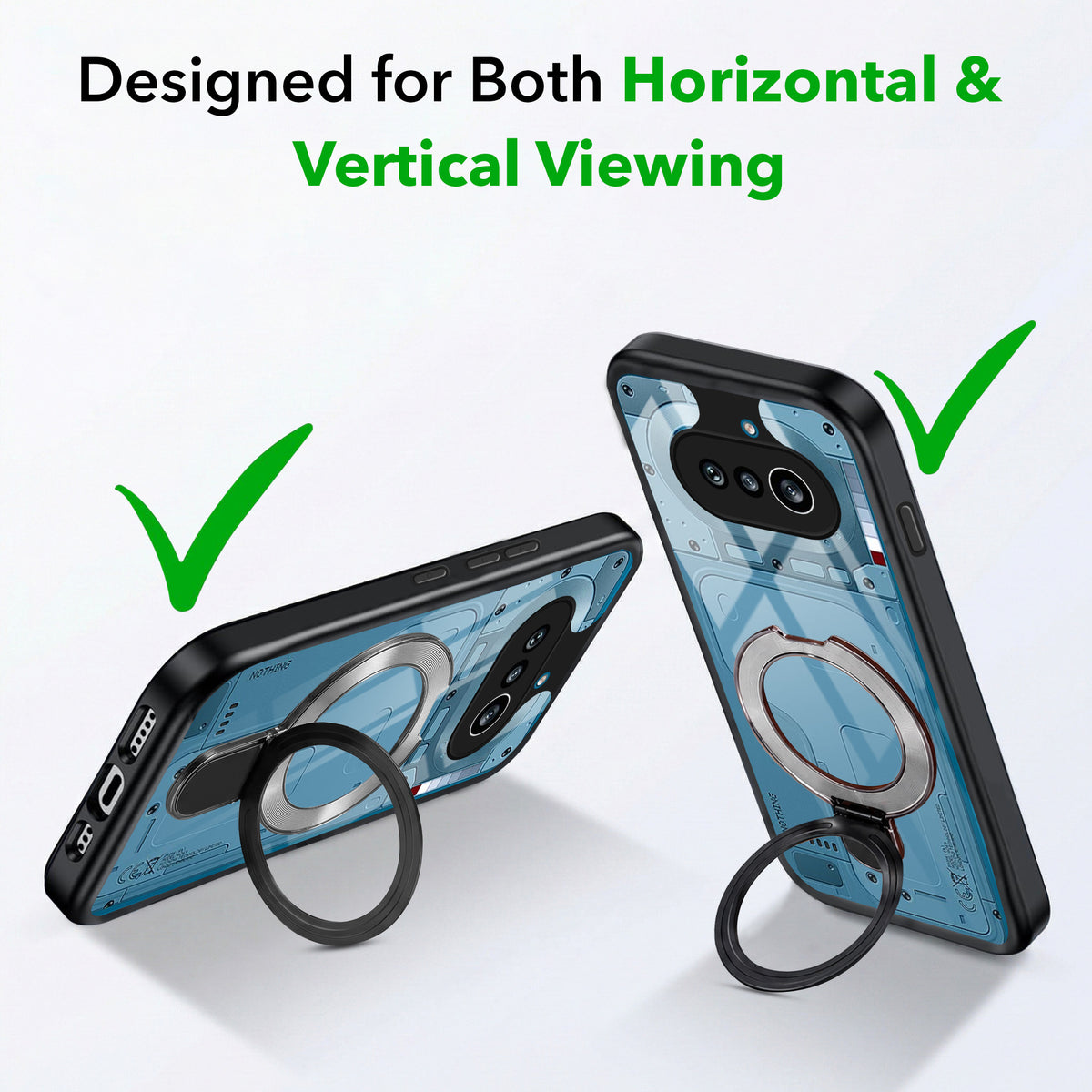 For Nothing Phone 4A 5G Back Cover Case (Kick Stand Ring Holder | Life time Anti Yellow | Camera Protection)