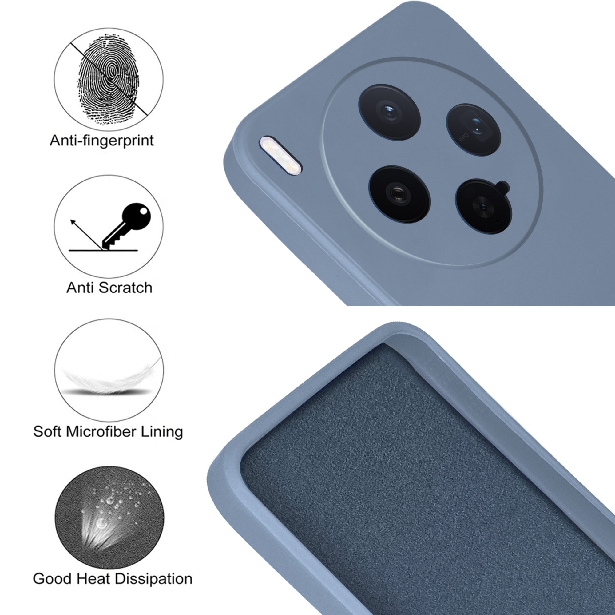 For Vivo X300 5G Back Cover Case (Matte Finish Silicone with Inside Fiber cloth)