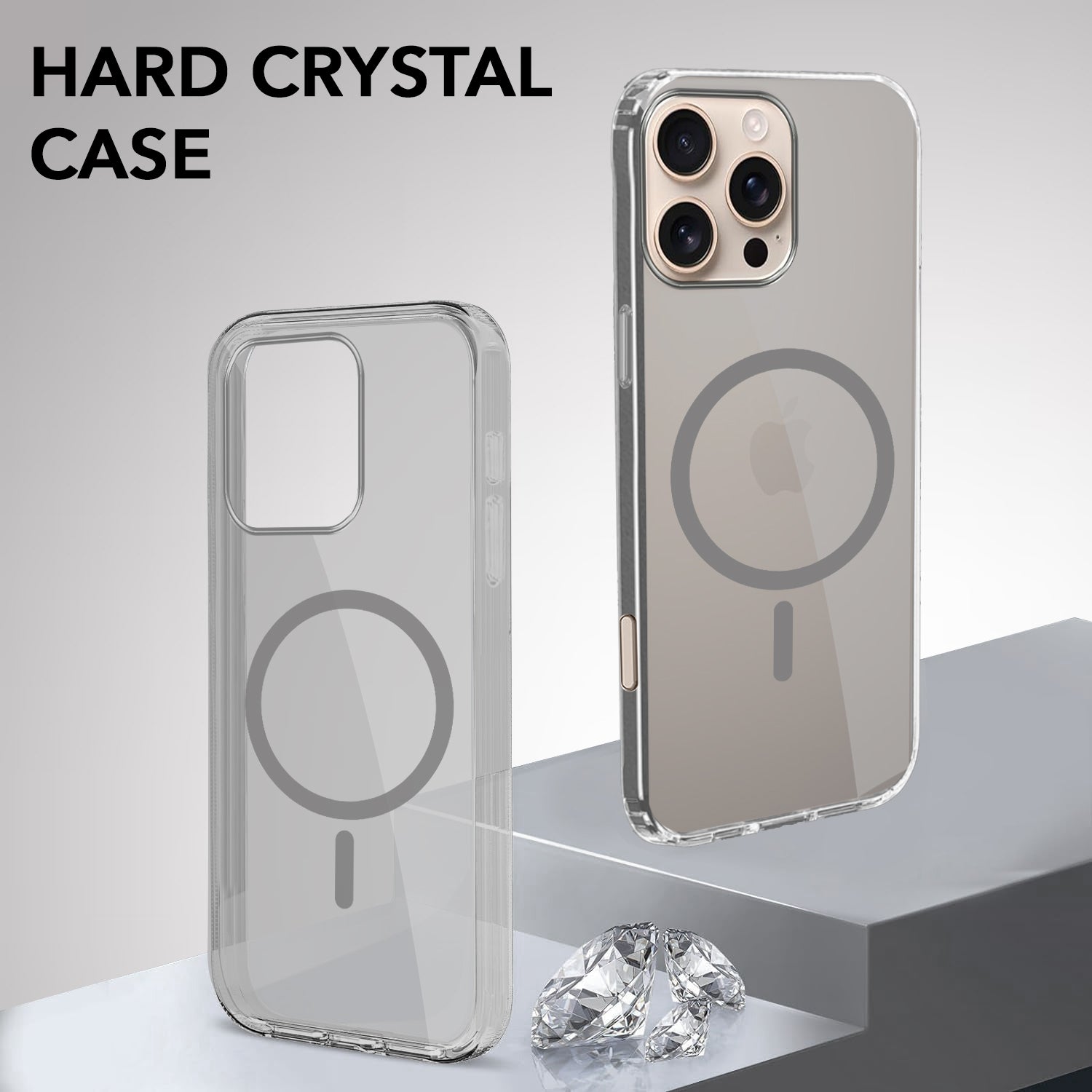 For Apple iPhone 16 Pro Max Back Cover Case Lifetime Anti-Yellow MagSafe Compatible Clear(Sleek Hard Crystal | Camera Protection and Shockproof)