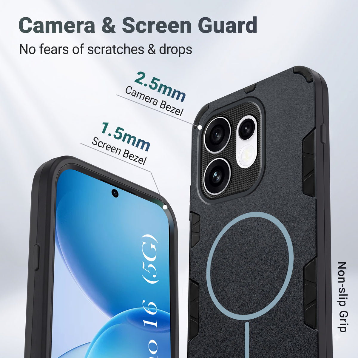 For Oppo Reno 16 Back Cover Case (Slim Hybrid Armor | Shockproof Camera Protection | Rugged Dual Layer)